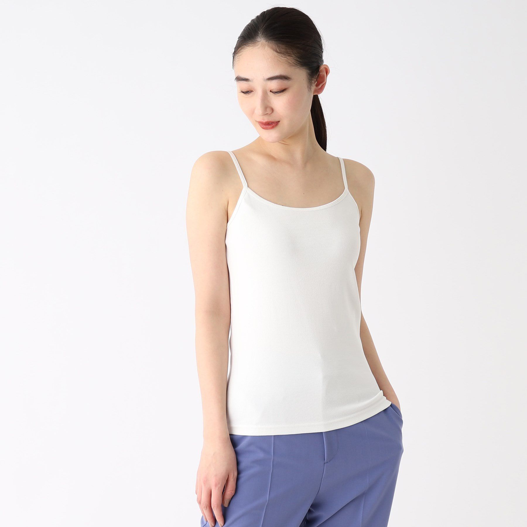 OPAQUE.CLIP「リブキャミソール【洗濯機洗い可】」|キャミソール|オフホワイト(003