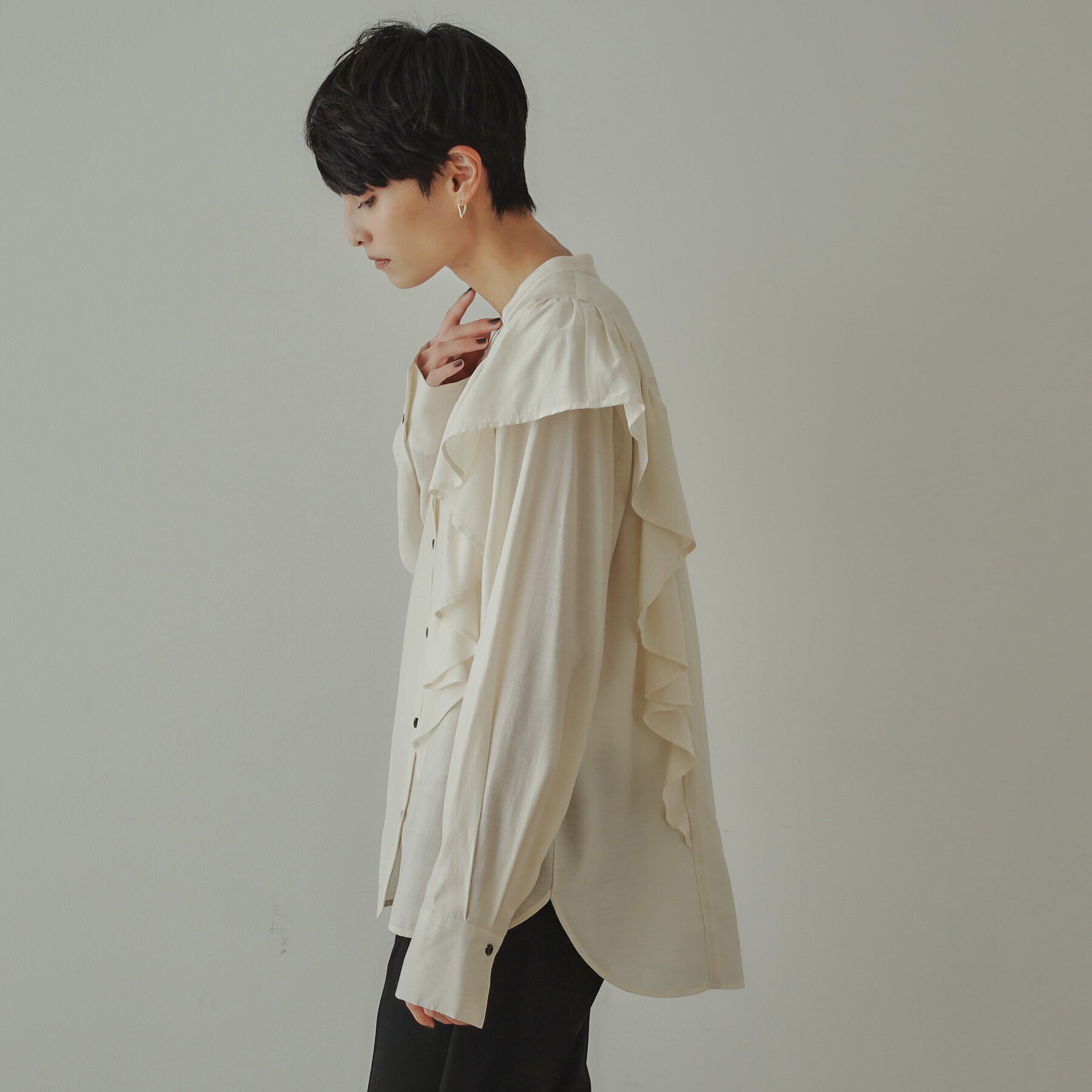 OPAQUE.CLIP「【大草直子さんコラボ】ラッフルブラウス」|シャツ・ブラウス|