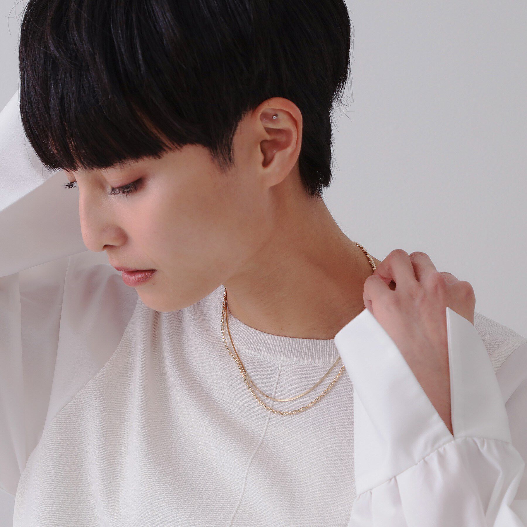OPAQUE.CLIP「2連チェーンネックレス」|ネックレス|