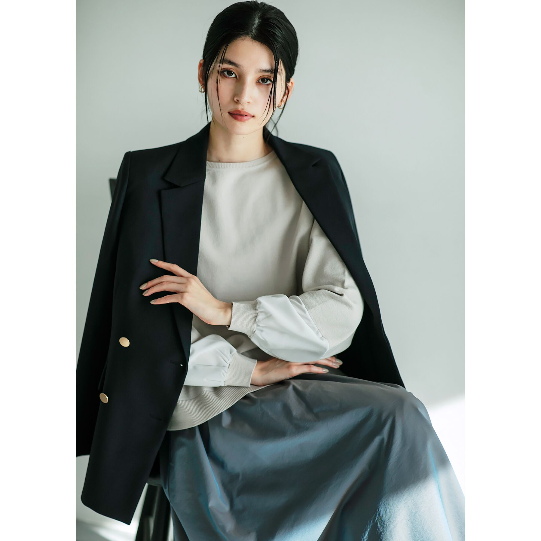 OPAQUE.CLIP「金ボタンダブルテーラードジャケット【洗える】」|テーラードジャケット|