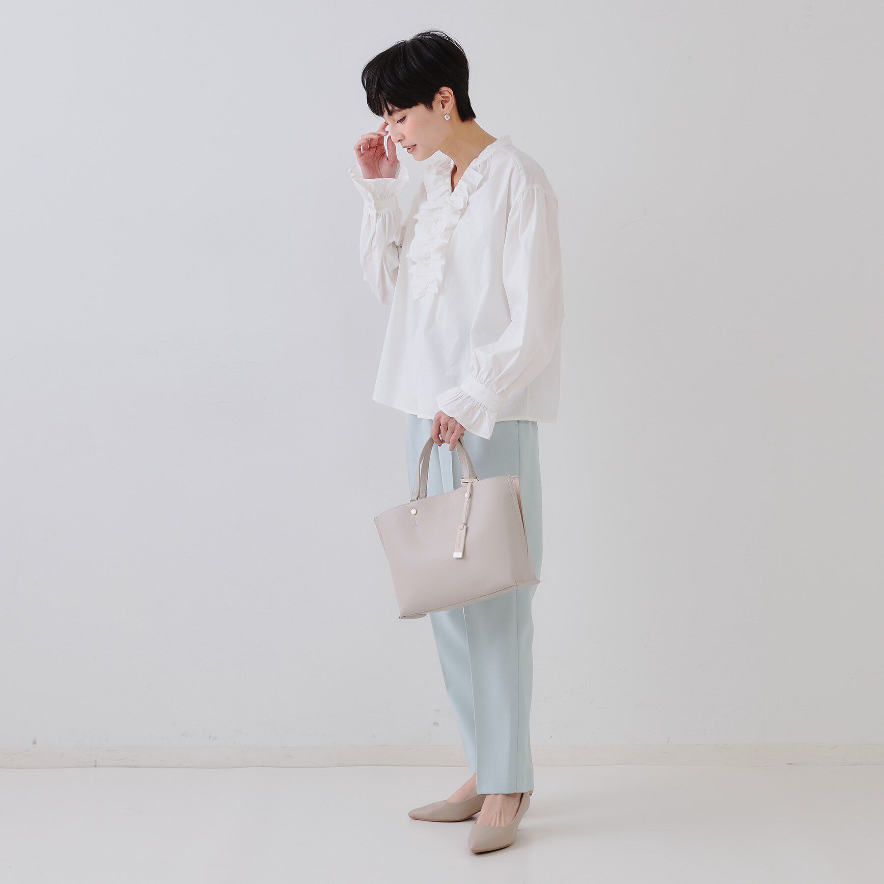 OPAQUE.CLIP「フロントフリルブラウス【洗濯機洗い可】」|シャツ・ブラウス|