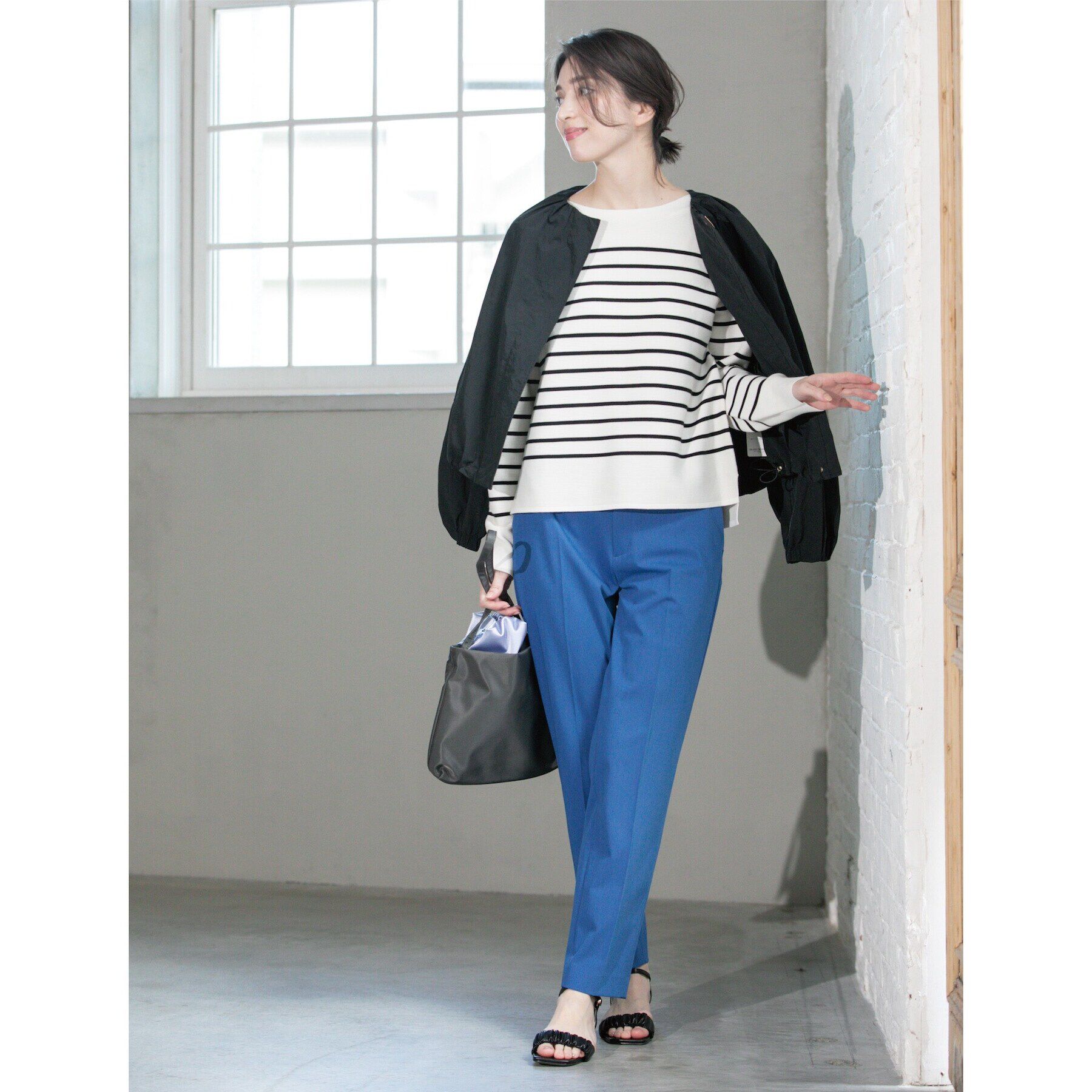 OPAQUE.CLIP「撥水ノーカーラーブルゾン【UV/洗濯機洗い可】」|ノーカラーコート|