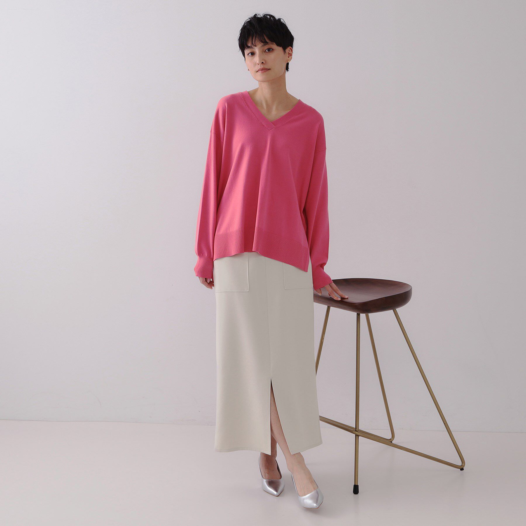 OPAQUE.CLIP「ストレッチダブルポケットタイトスカート【洗濯機洗い可/防シワ】」|スカート|