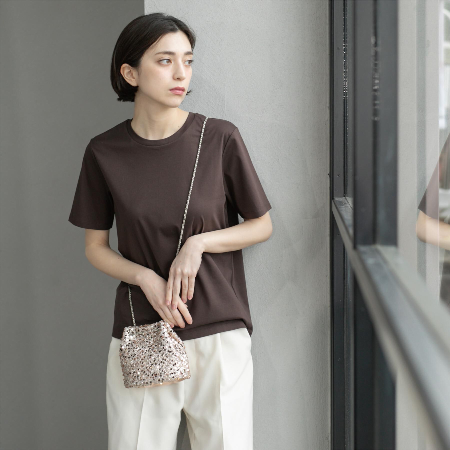 OPAQUE.CLIP「《5色展開/SS-LLサイズ》ベーシックTシャツ【UV/接触冷感/洗濯機洗い可】」|Tシャツ・カットソー|