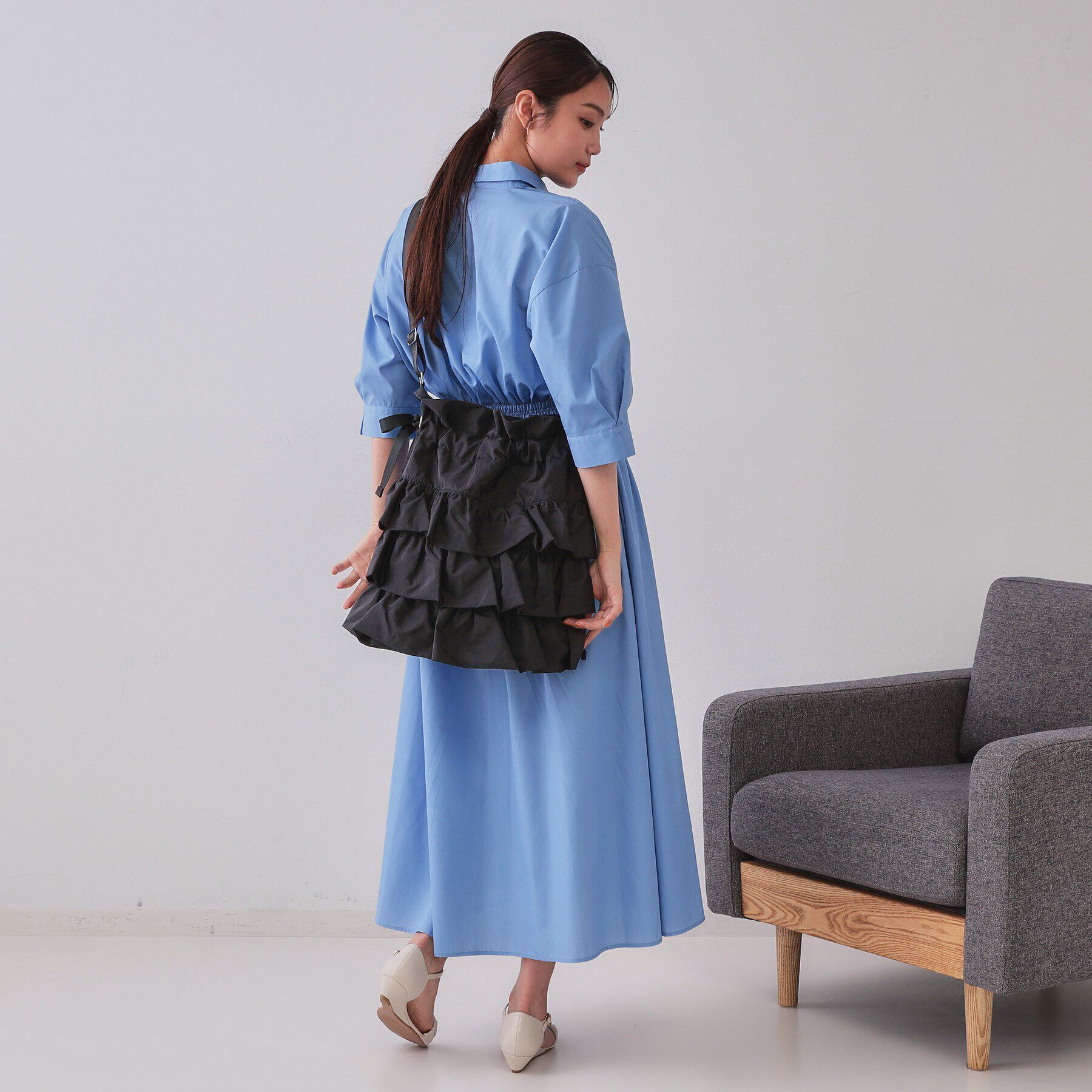 OPAQUE.CLIP「【長さ調整可能】ドロストリボンフリルティアードショルダーバッグ」|ショルダー・メッセンジャー|