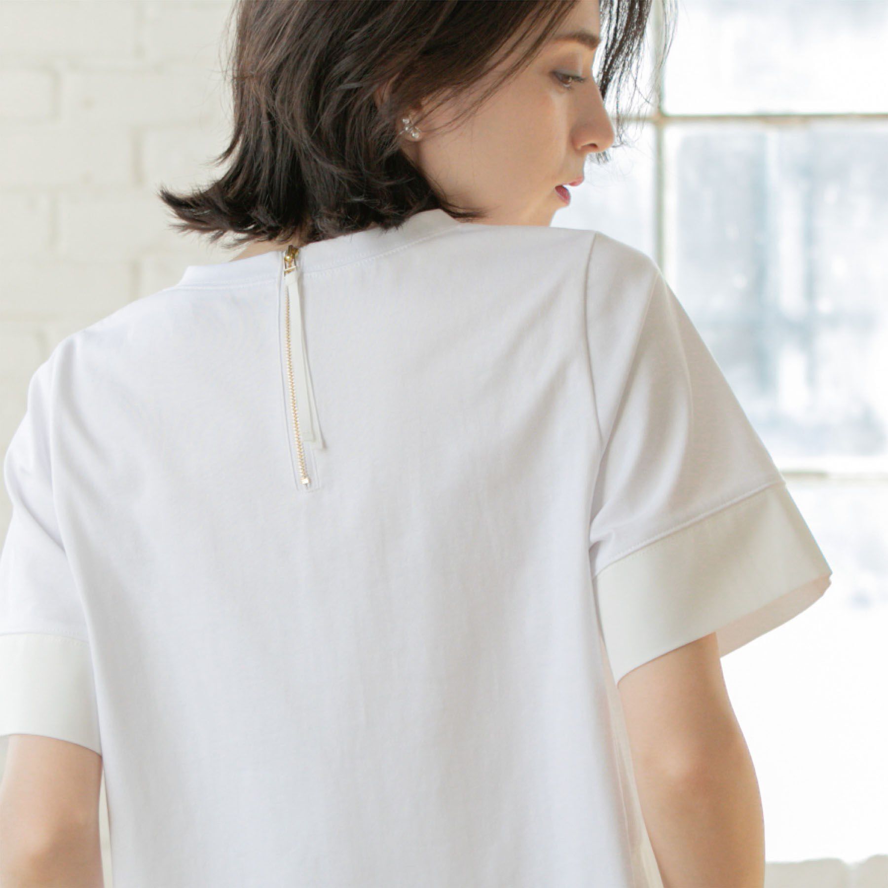 OPAQUE.CLIP「ペプラム切替ドッキングトップス【洗濯機洗い可】」|Tシャツ・カットソー|