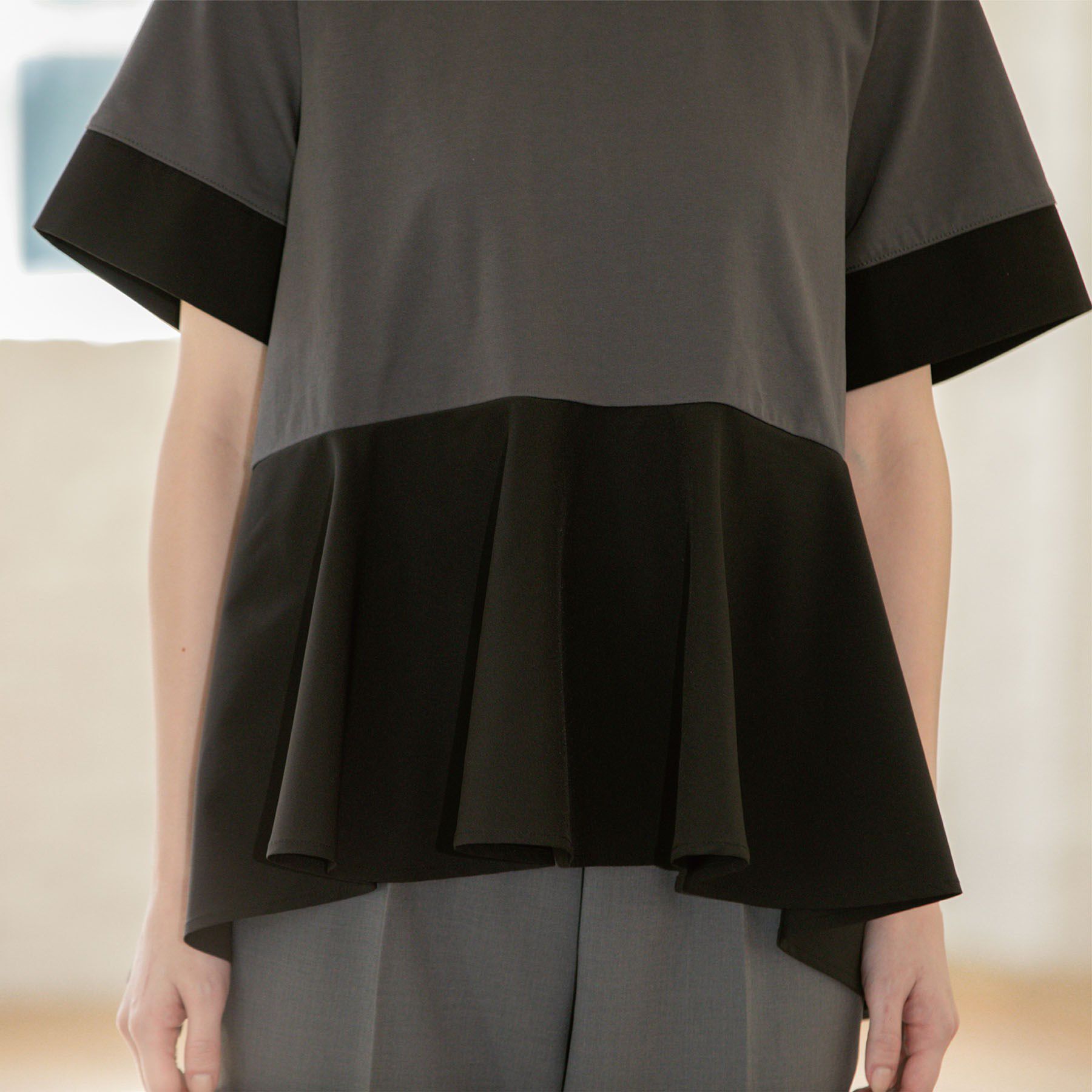 OPAQUE.CLIP「ペプラム切替ドッキングトップス【洗濯機洗い可】」|Tシャツ・カットソー|