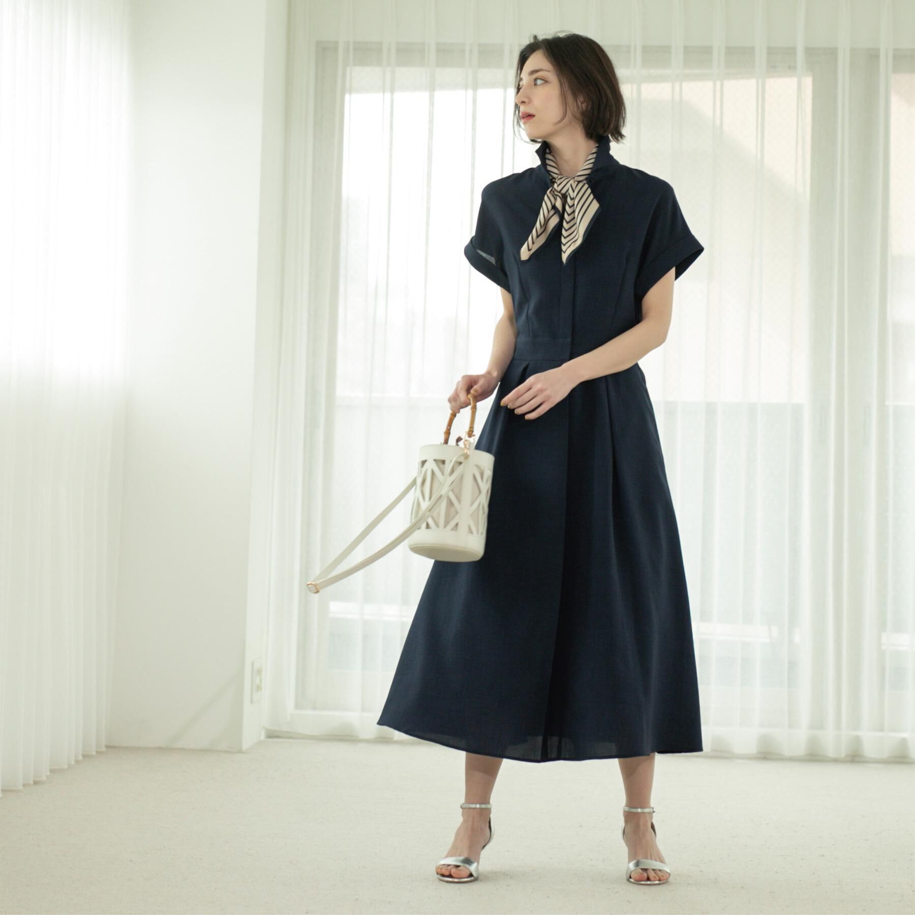 OPAQUE.CLIP「リネンライクシャツワンピース【洗濯機洗い可/吸水速乾/接触冷感】」|ワンピース|