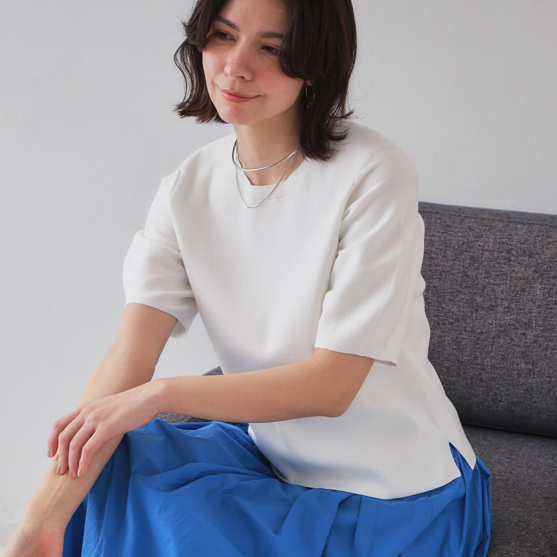 OPAQUE.CLIP「カーブスリーブニット【UV/洗濯機洗い可】」|ニット・セーター|