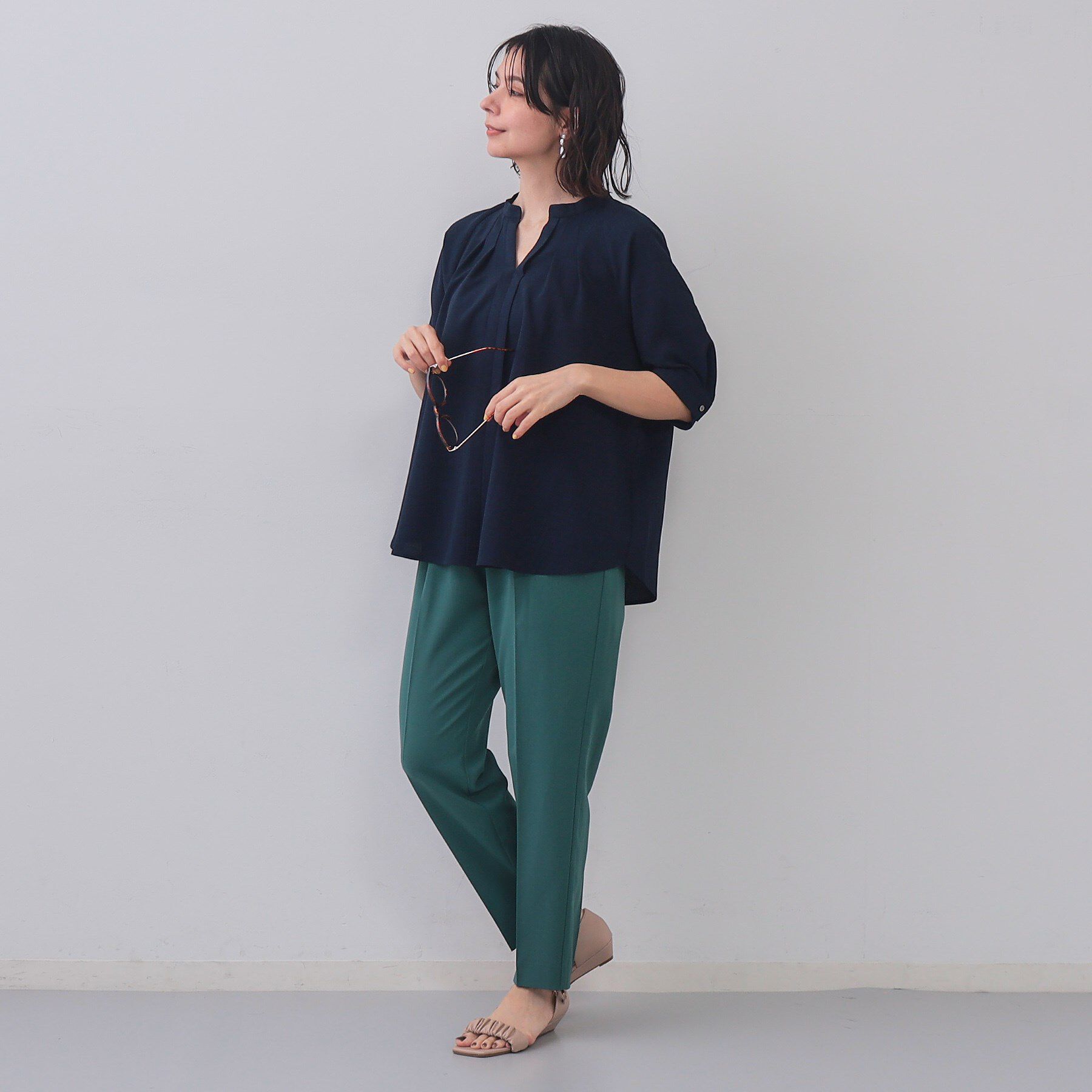 OPAQUE.CLIP「タックスキッパーブラウス【洗濯機洗い可】」|シャツ・ブラウス|