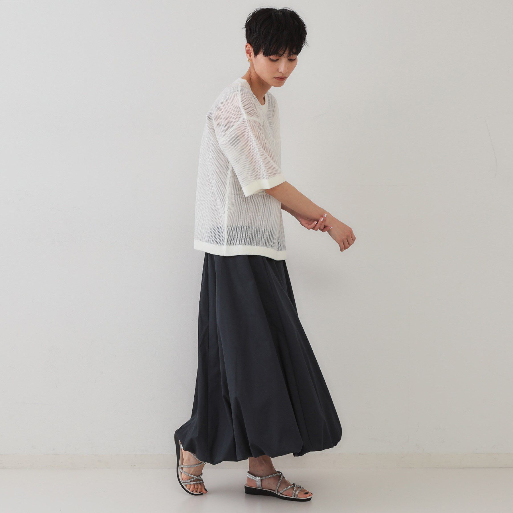 OPAQUE.CLIP「メッシュロゴニット【洗濯機洗い可】」|ニット・セーター|