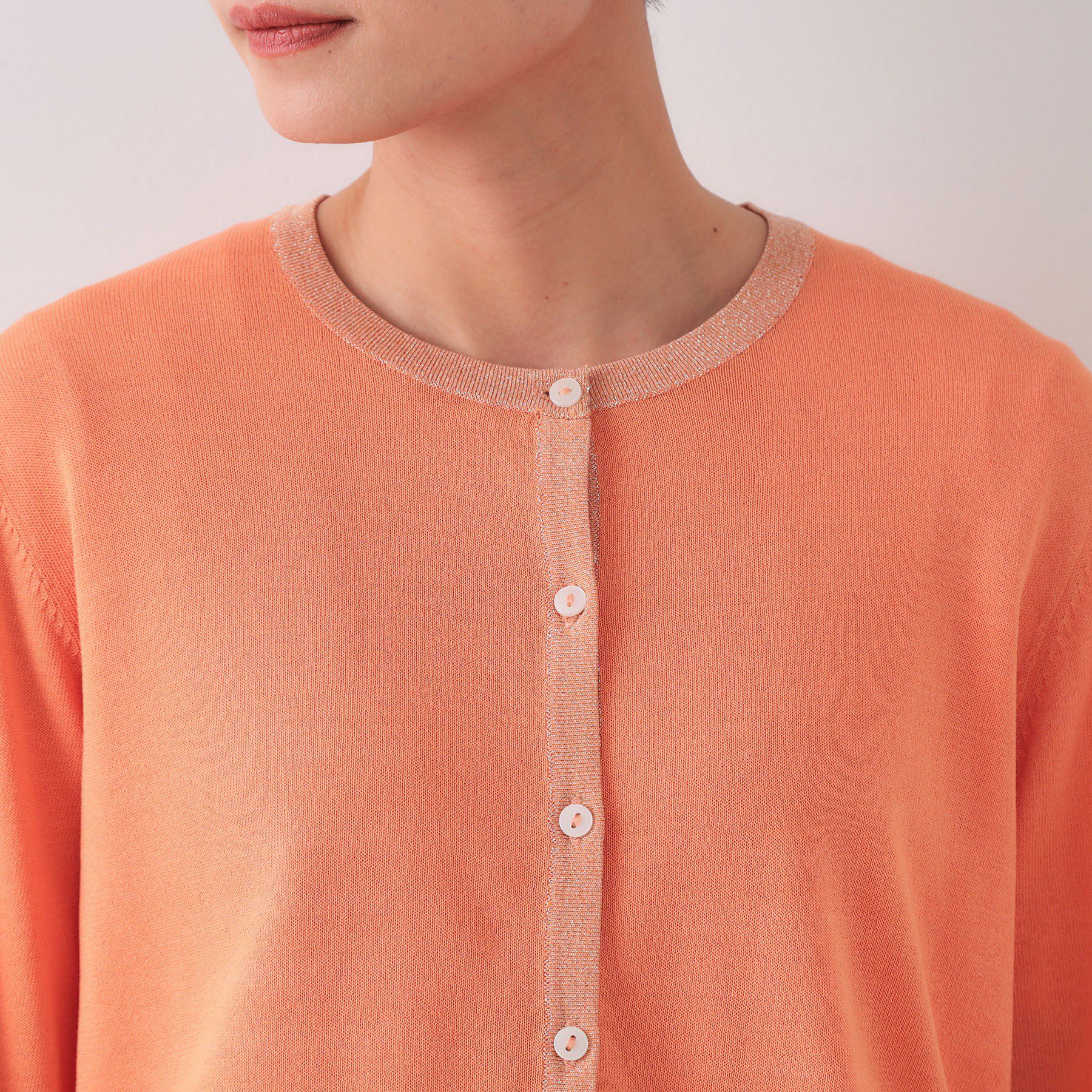 OPAQUE.CLIP「配色ラメニットカーディガン/アンサンブル対応【洗濯機洗い可/抗ピル】」|カーディガン|