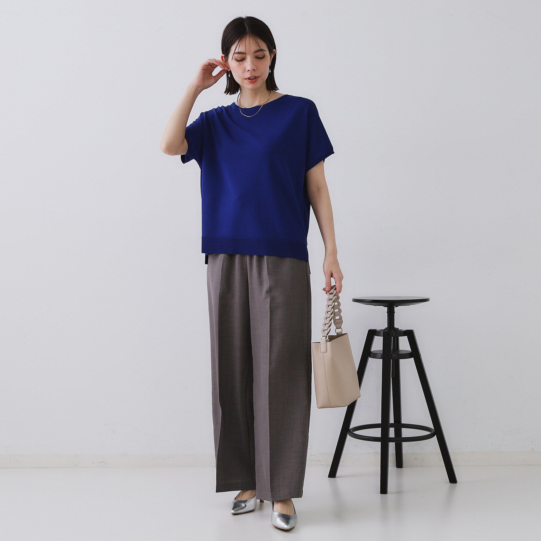 OPAQUE.CLIP「《6色展開/S-LLサイズ》ドルマンスリーブニット【UV/接触冷感/洗濯機洗い可/抗ピル】」|ニット・セーター|