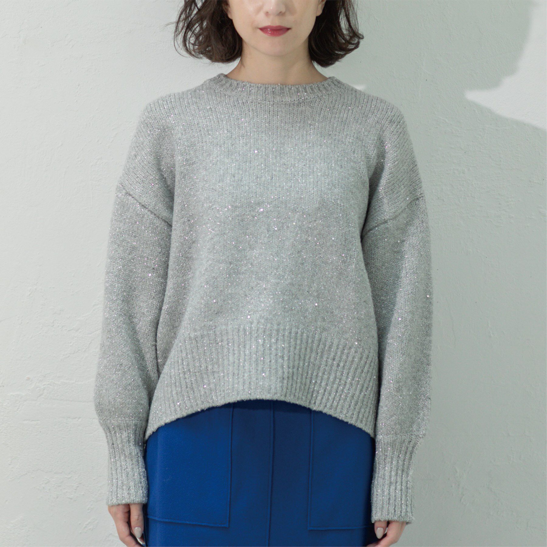 OPAQUE.CLIP「スパンコールラメニット【洗える】」|ニット・セーター|