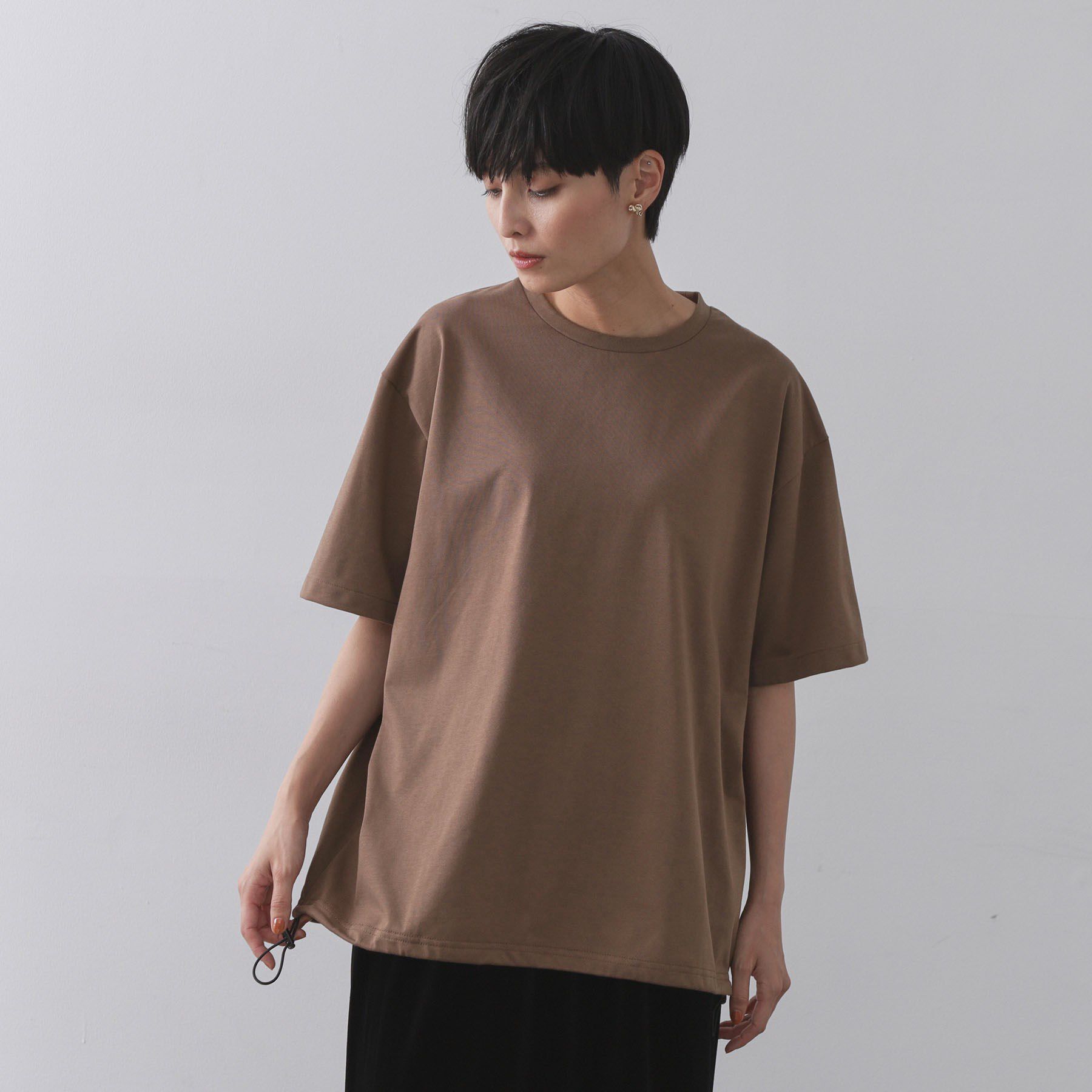 OPAQUE.CLIP「裾ドロストTシャツ【洗濯機洗い可】」|Tシャツ・カットソー|