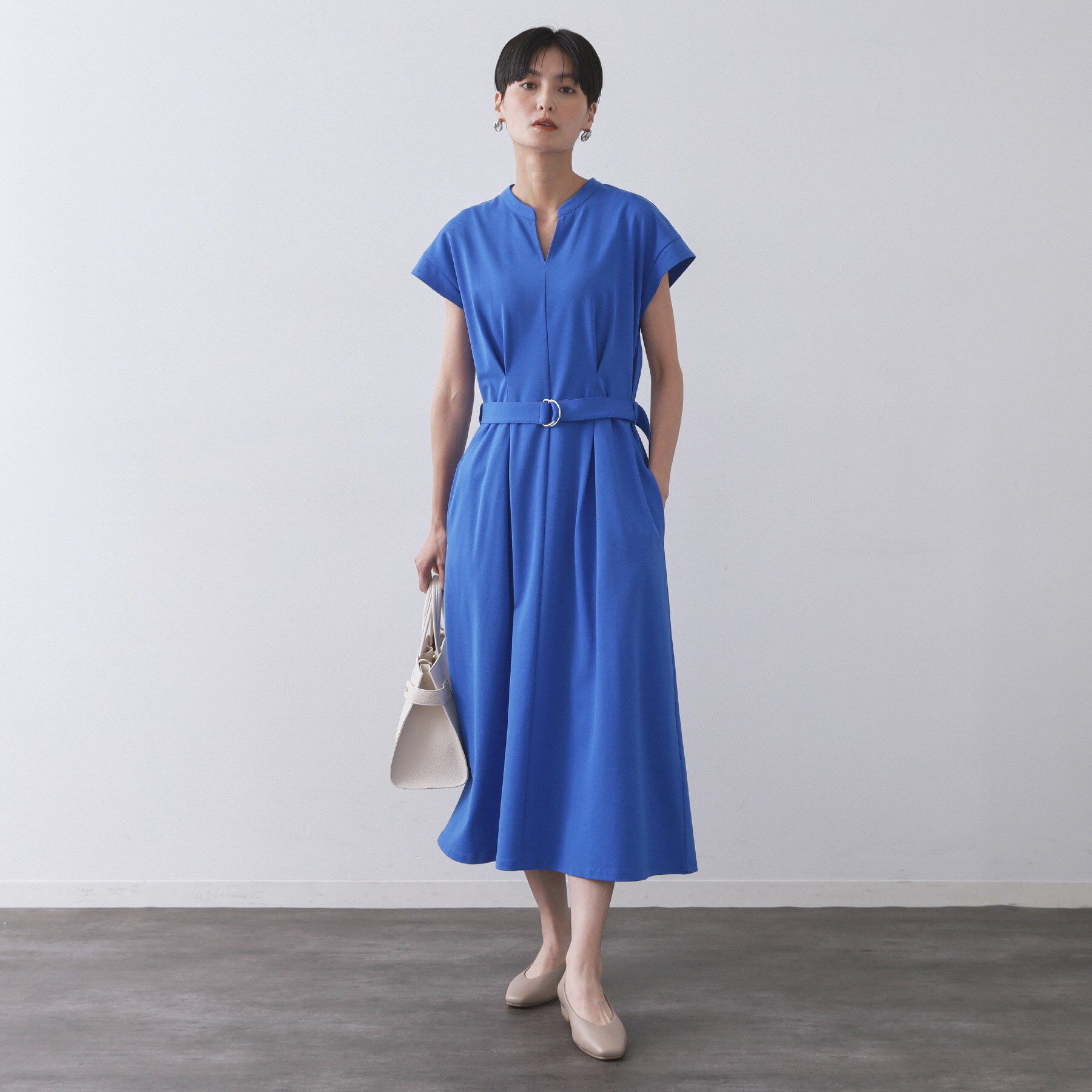 OPAQUE.CLIP「ベルト付きスキッパーワンピース【洗濯機洗い可】」|ワンピース|