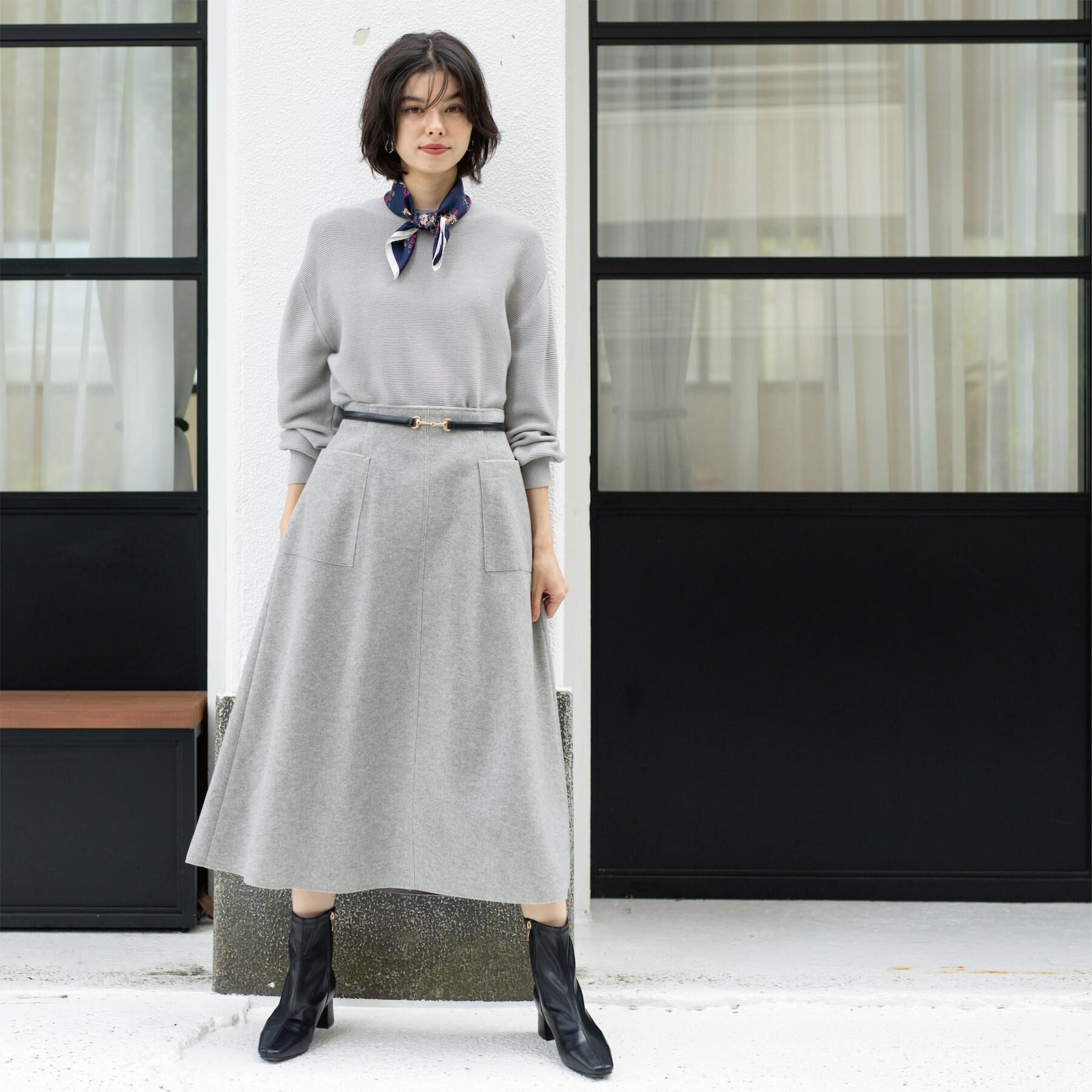 OPAQUE.CLIP「ウールライクフレアスカート【洗濯機OK】」|スカート|