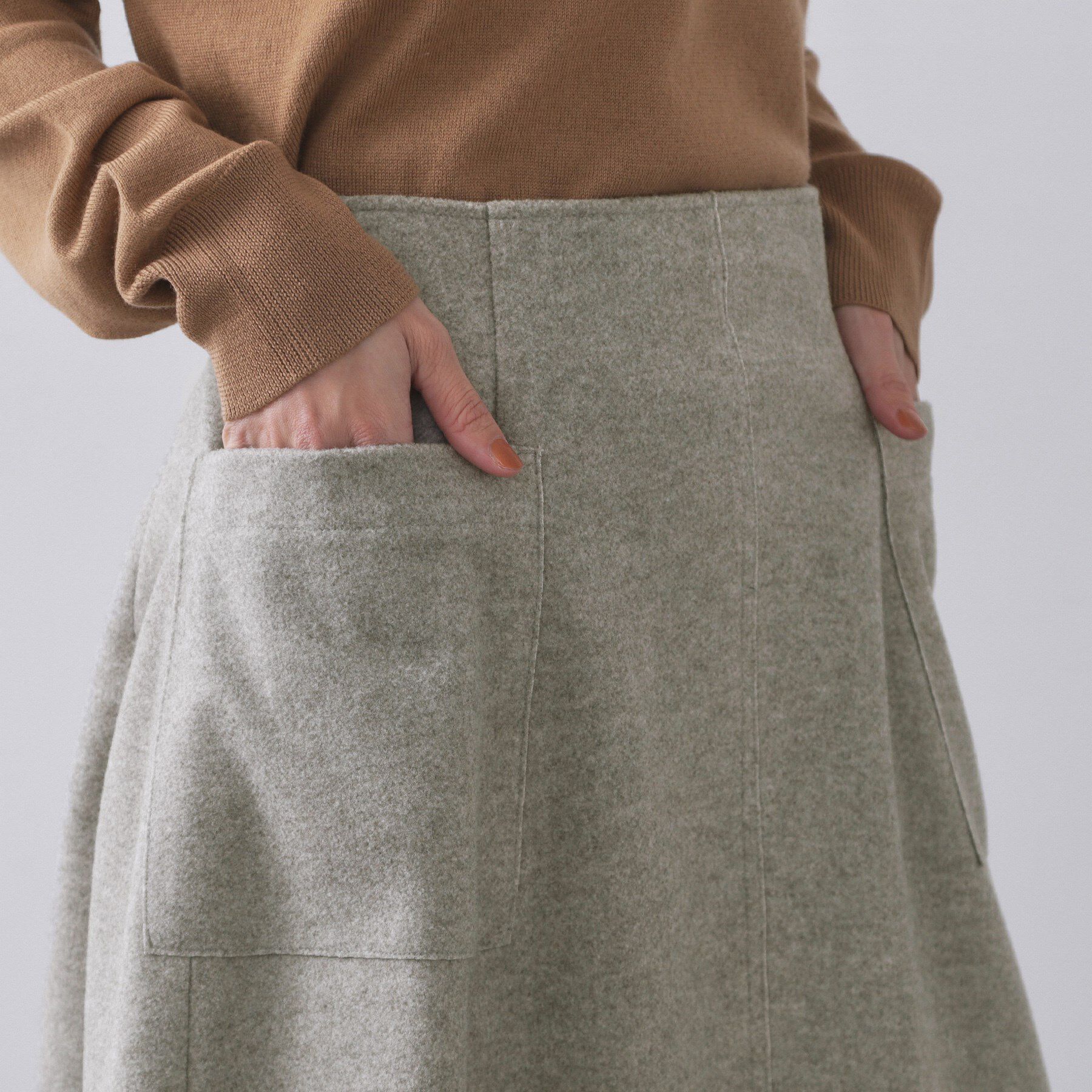 OPAQUE.CLIP「ウールライクフレアスカート【洗濯機OK】」|スカート|