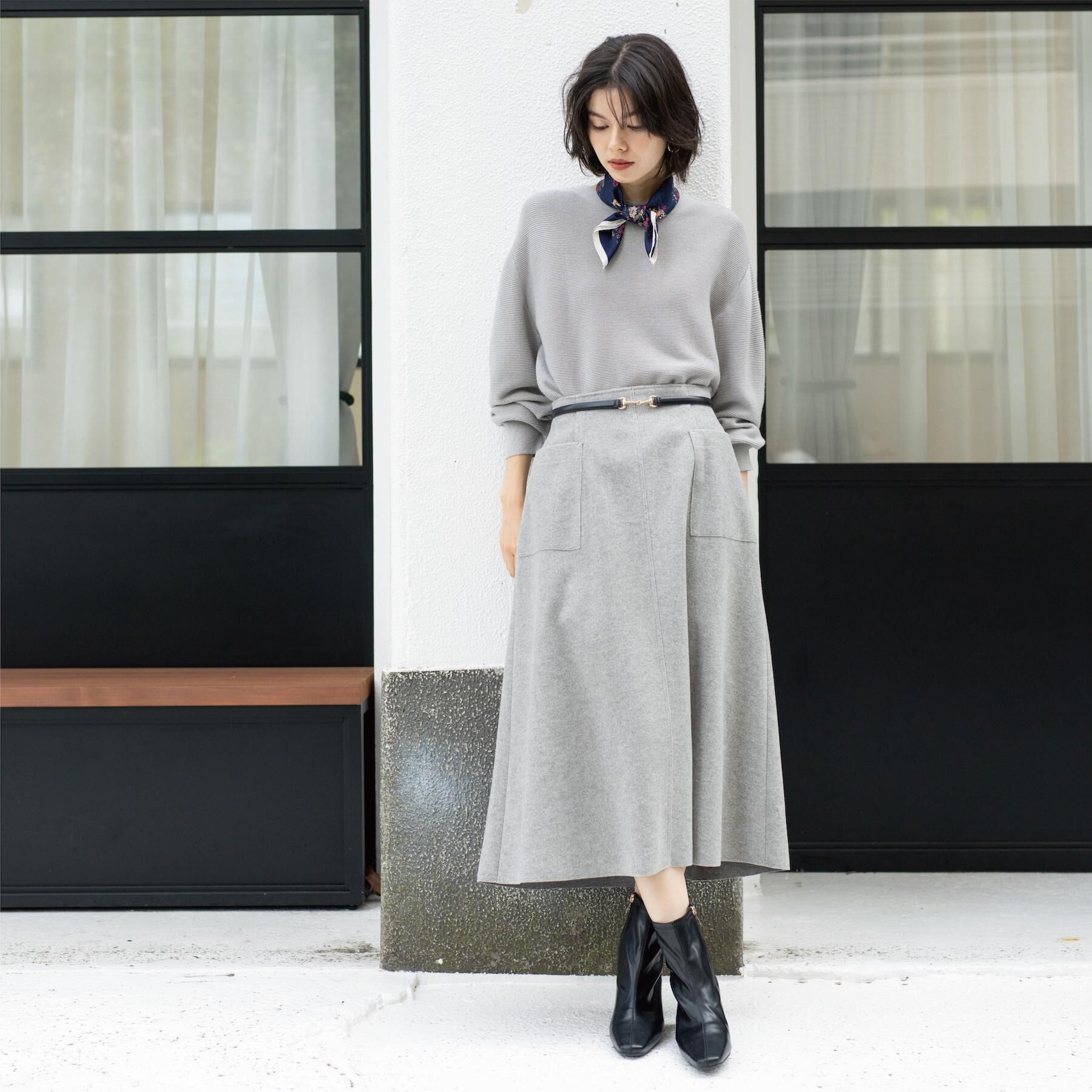 OPAQUE.CLIP「ウールライクフレアスカート【洗濯機OK】」|スカート|