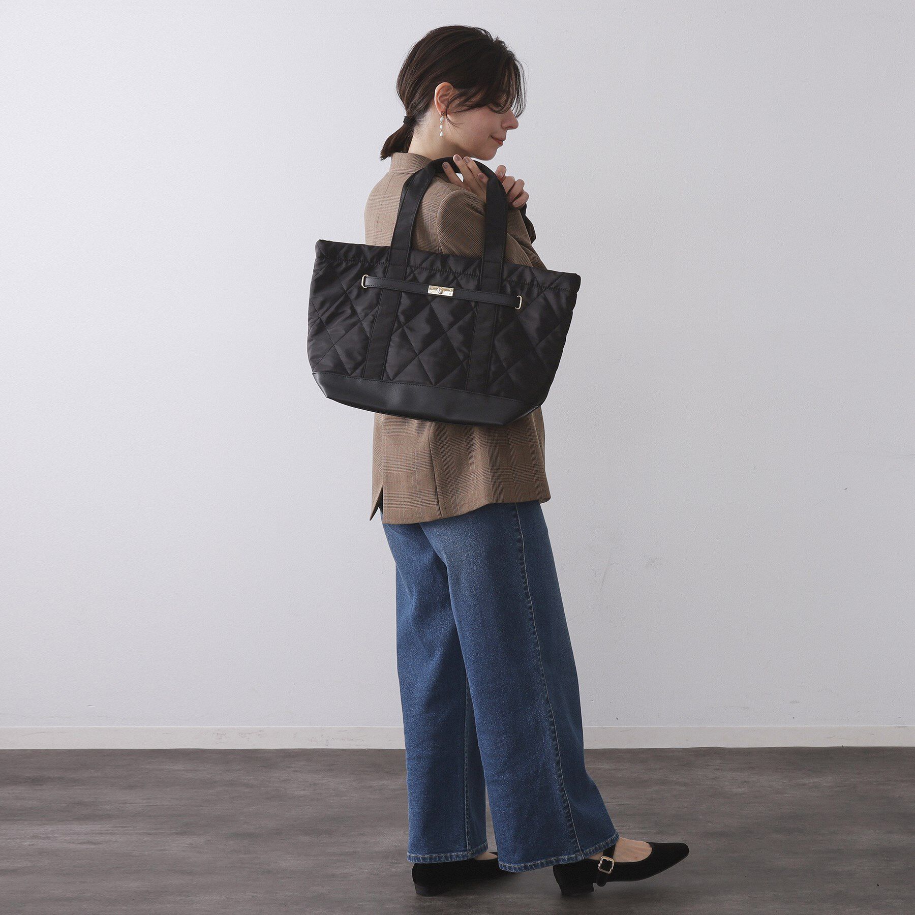 OPAQUE.CLIP「【A4サイズ対応】ダイヤキルティングスクエアビッグトートバッグ」|トートバッグ|