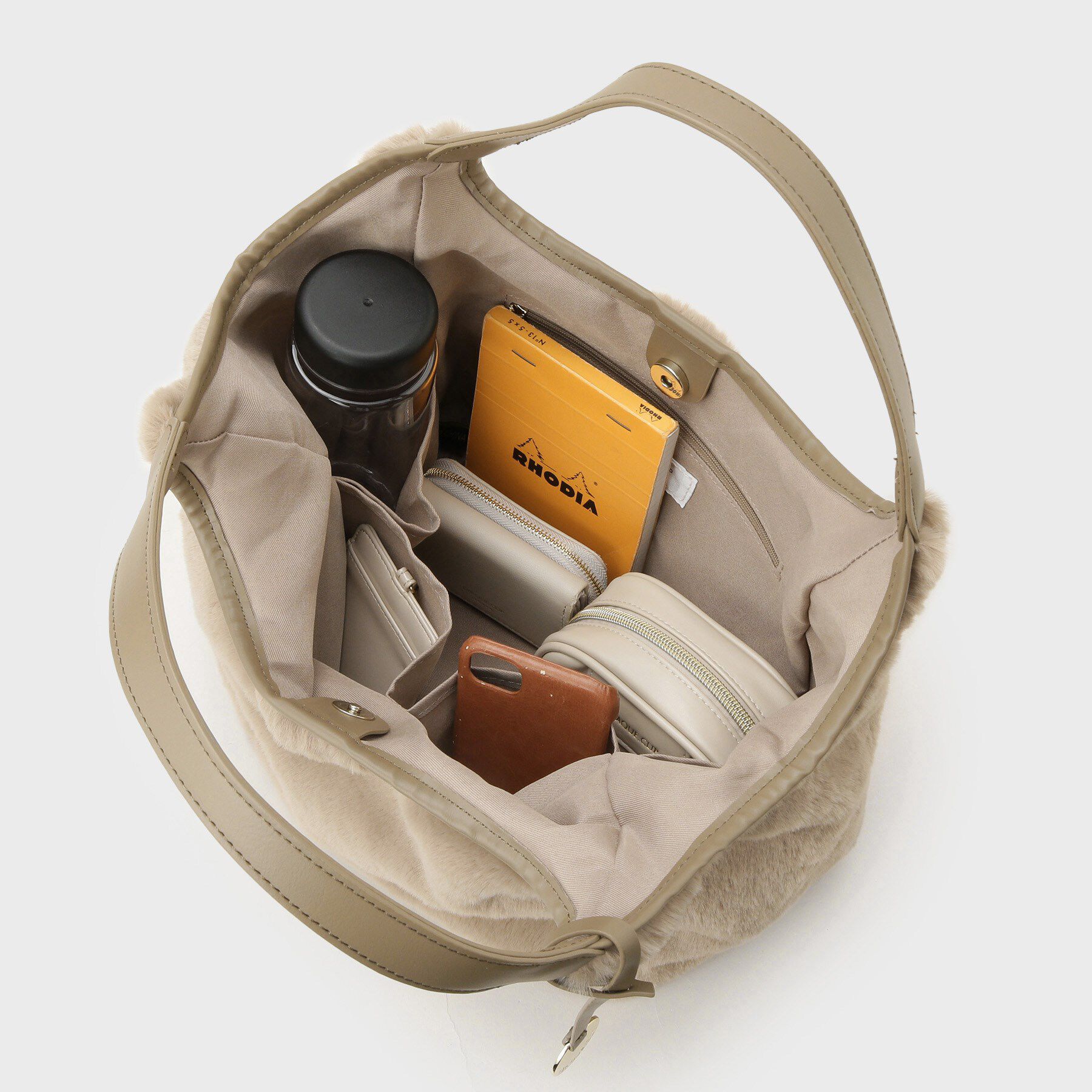 OPAQUE.CLIP「【フェイクファー／キルティング】くり手ミドルトートバッグ」|トートバッグ|