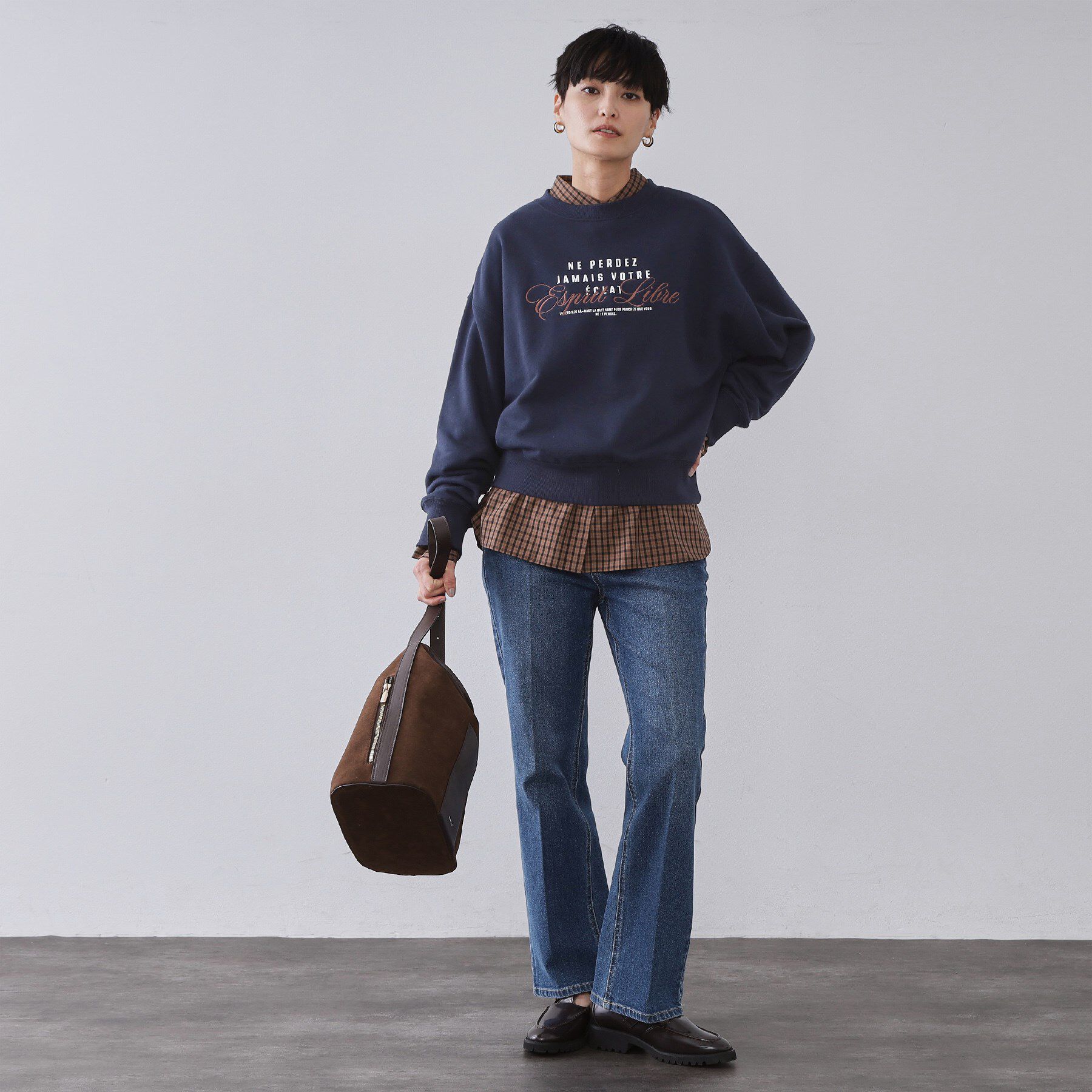 OPAQUE.CLIP「裏毛プリント刺繍ロゴ【洗濯機OK】」|パーカー|