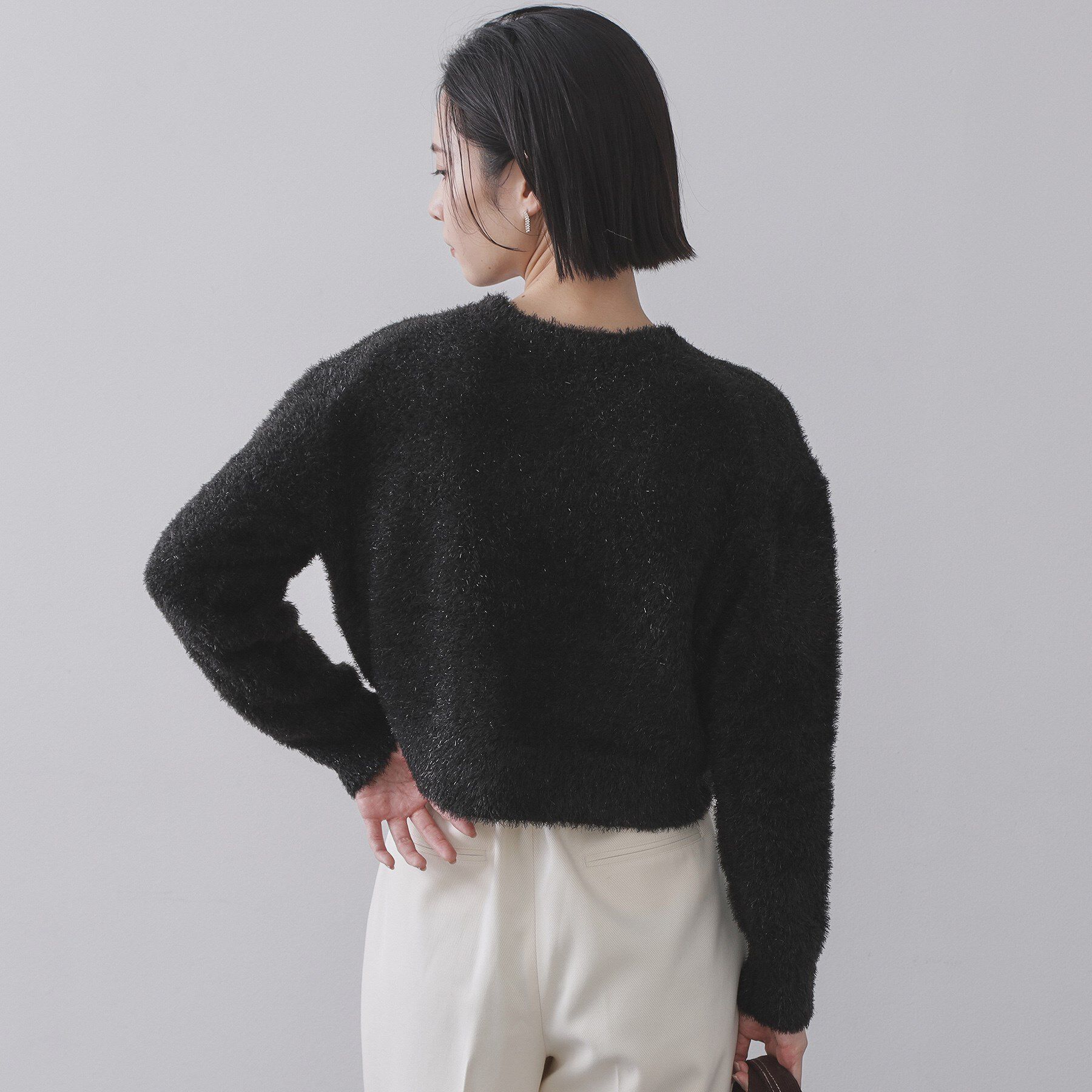 OPAQUE.CLIP「きらきらフェザーニット【洗濯機OK】」|ニット・セーター|