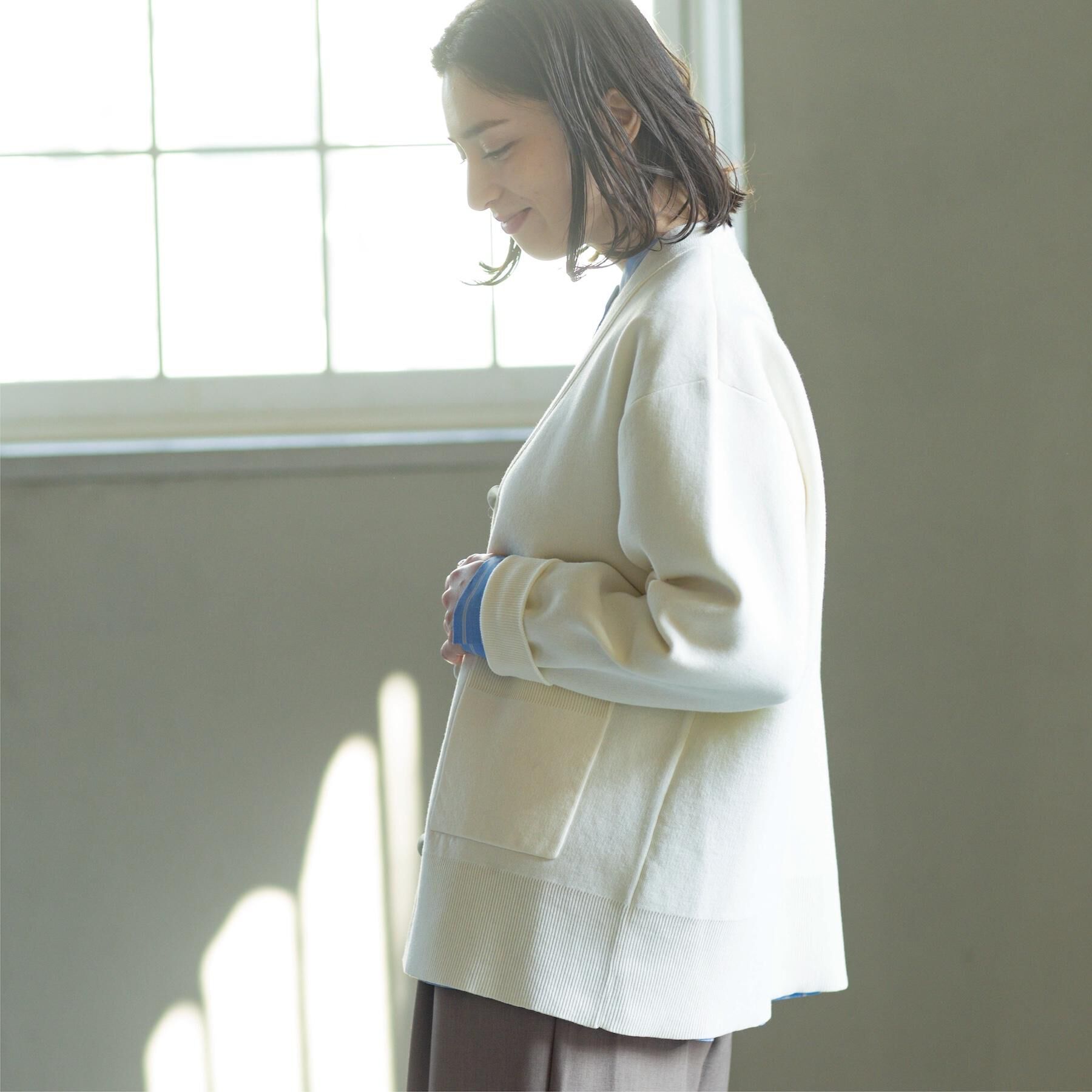 OPAQUE.CLIP「Vネックミドルニットカーディガン【洗濯機OK】」|カーディガン|