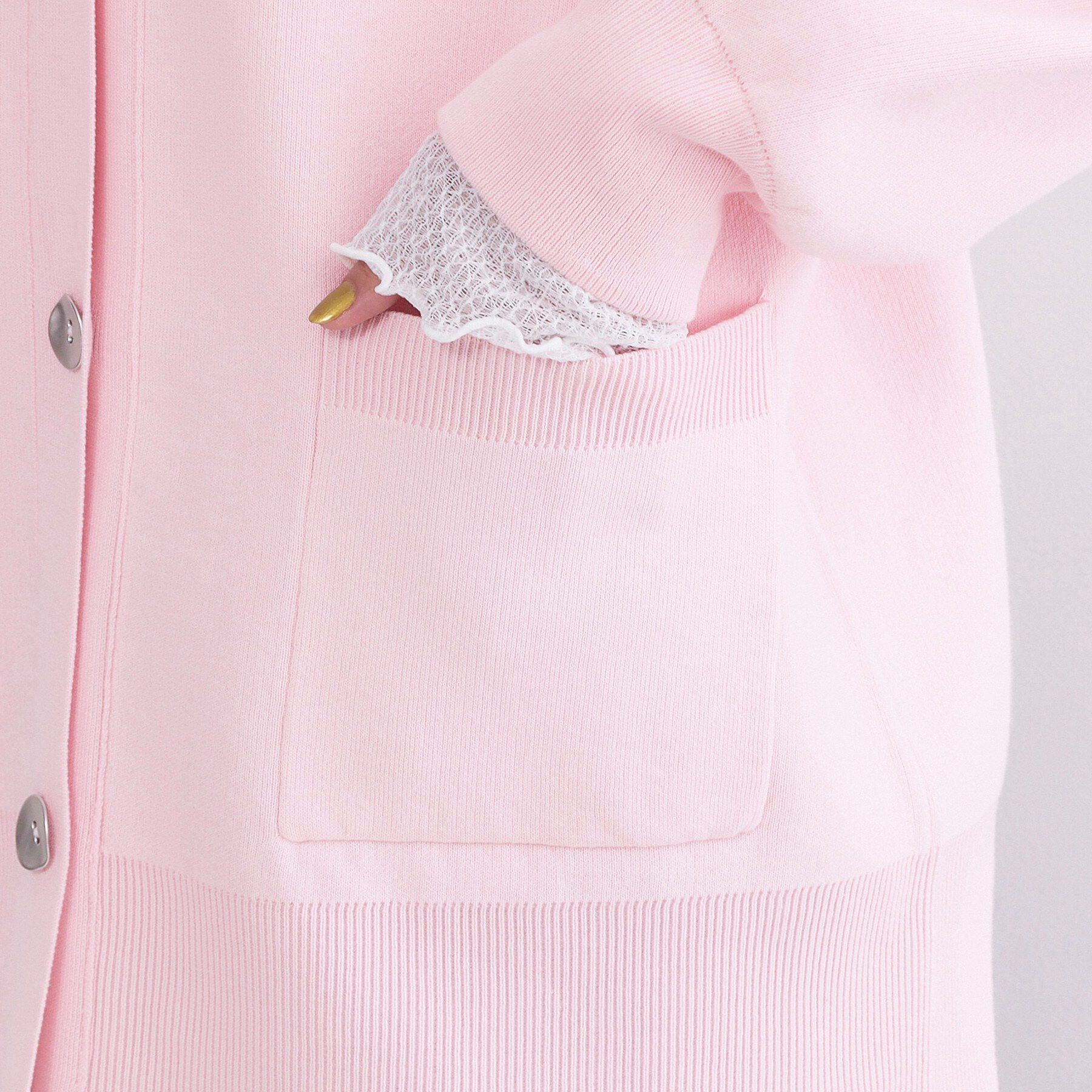 OPAQUE.CLIP「Vネックミドルニットカーディガン【洗濯機OK】」|カーディガン|