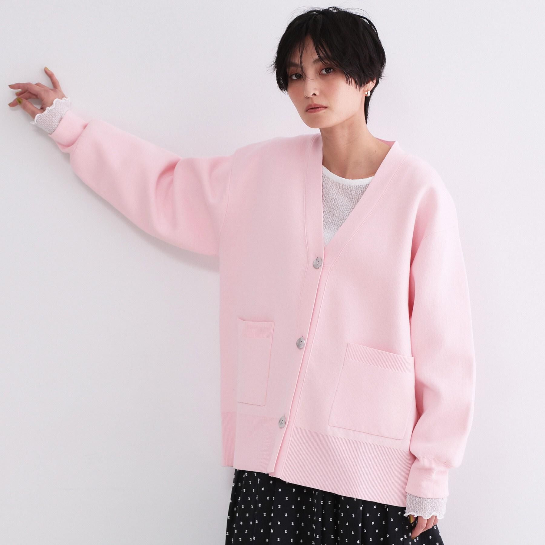 OPAQUE.CLIP「Vネックミドルニットカーディガン【洗濯機OK】」|カーディガン|