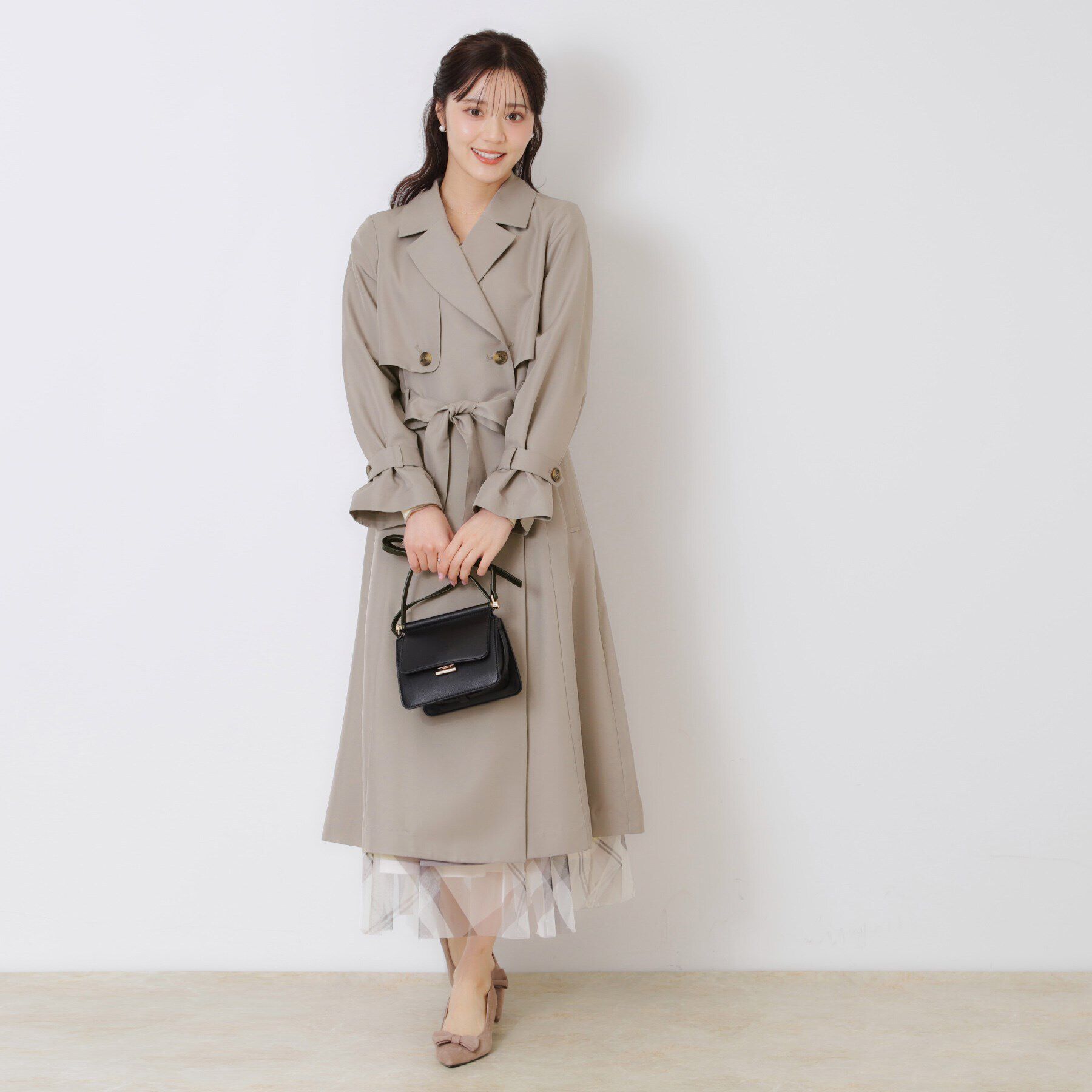 Couture broach「【撥水・通勤・大人可愛い】ロングトレンチ」|トレンチコート|