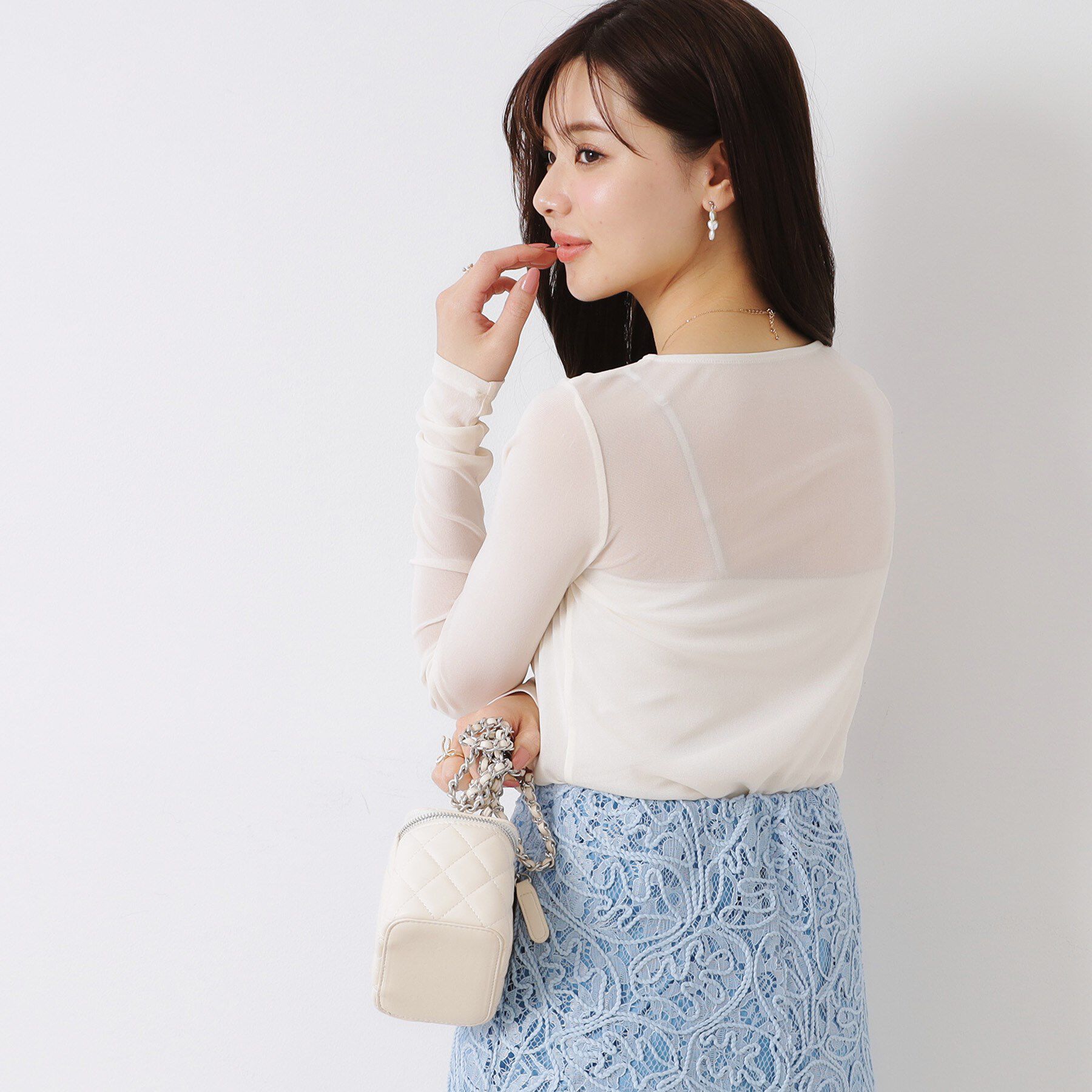 Couture broach「チュールクルーネックTシャツ」|Tシャツ・カットソー|