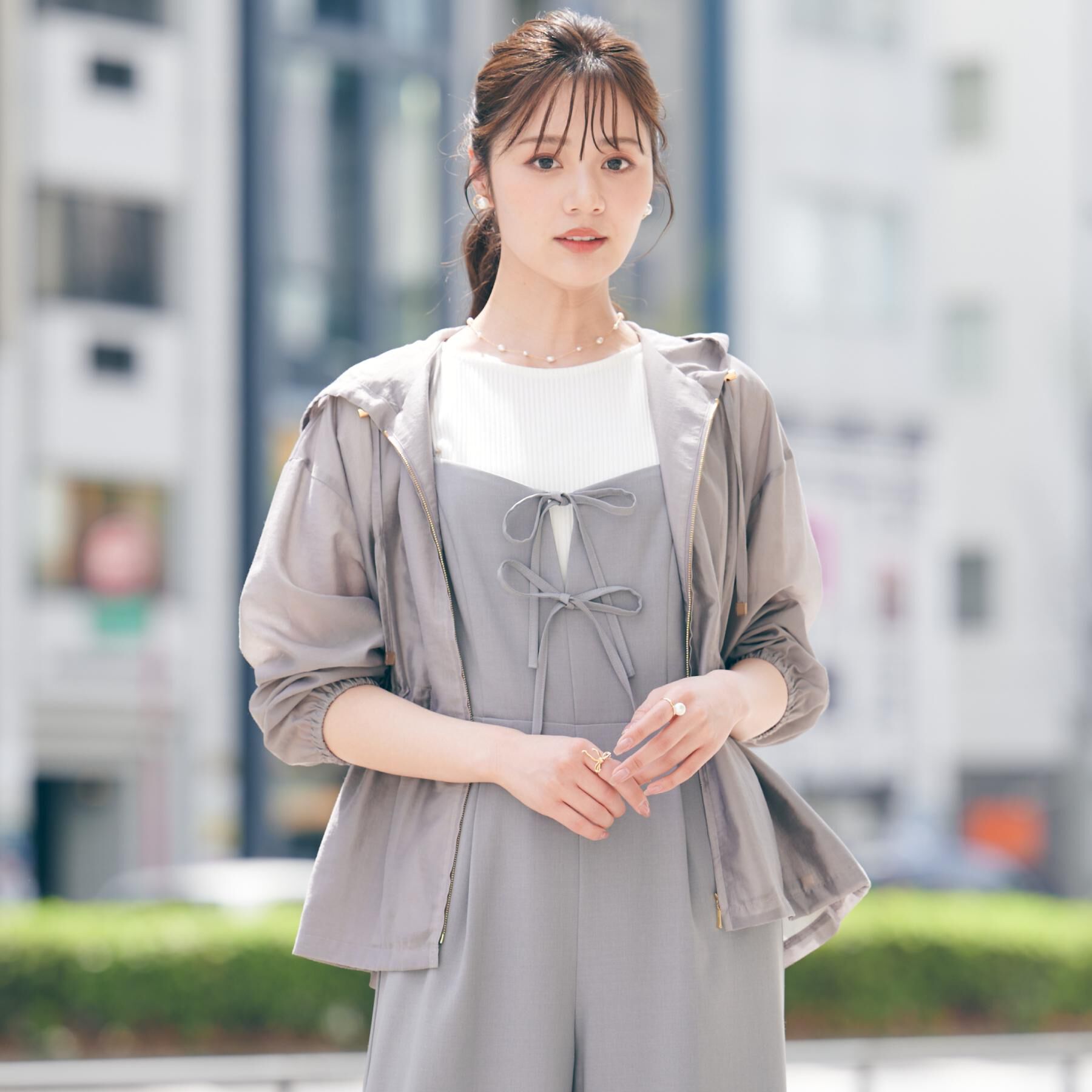 Couture broach「【オシャレな透け感・ペプラム】愛されシアーマンパ」|ブルゾン・スタジャン|トープ(054)