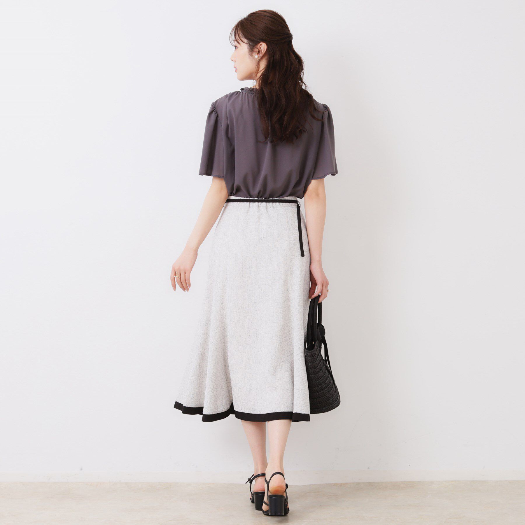 Couture broach「【洗える・きれいめ・通勤】サマーツイード配色フレアスカート」|スカート|