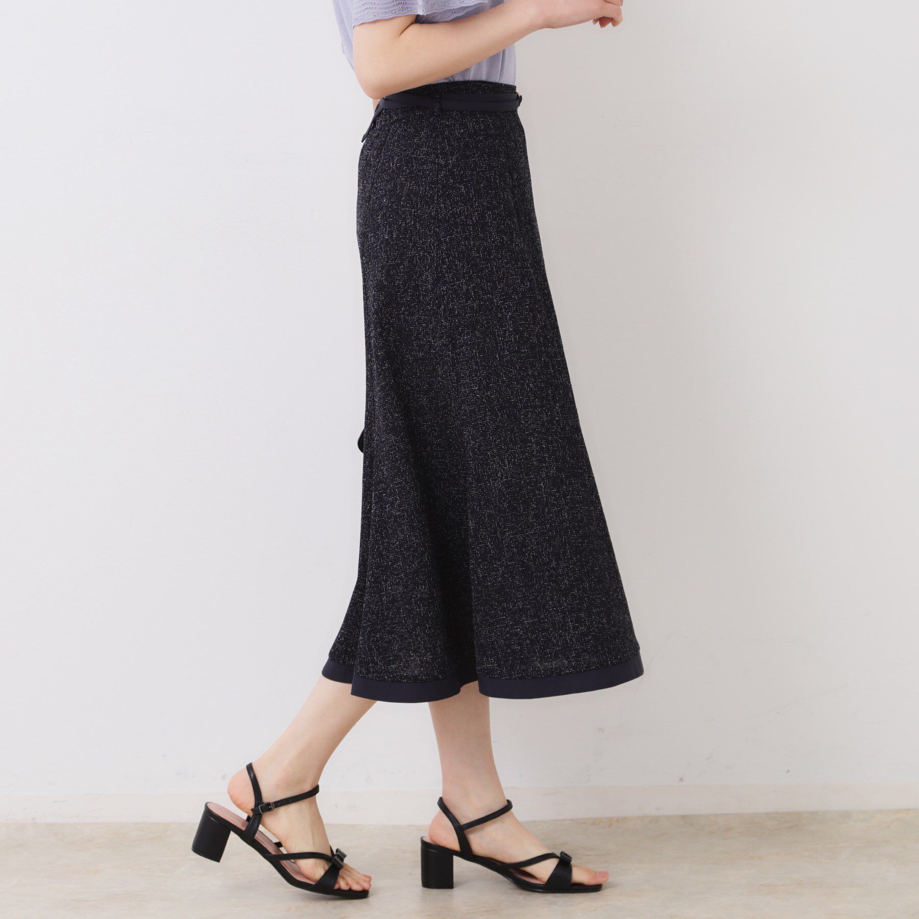 Couture broach「【洗える・きれいめ・通勤】サマーツイード配色フレアスカート」|スカート|