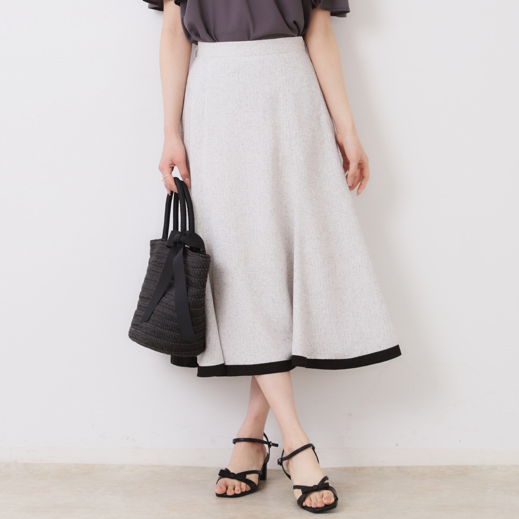 Couture broach「【洗える・きれいめ・通勤】サマーツイード配色フレアスカート」|スカート|