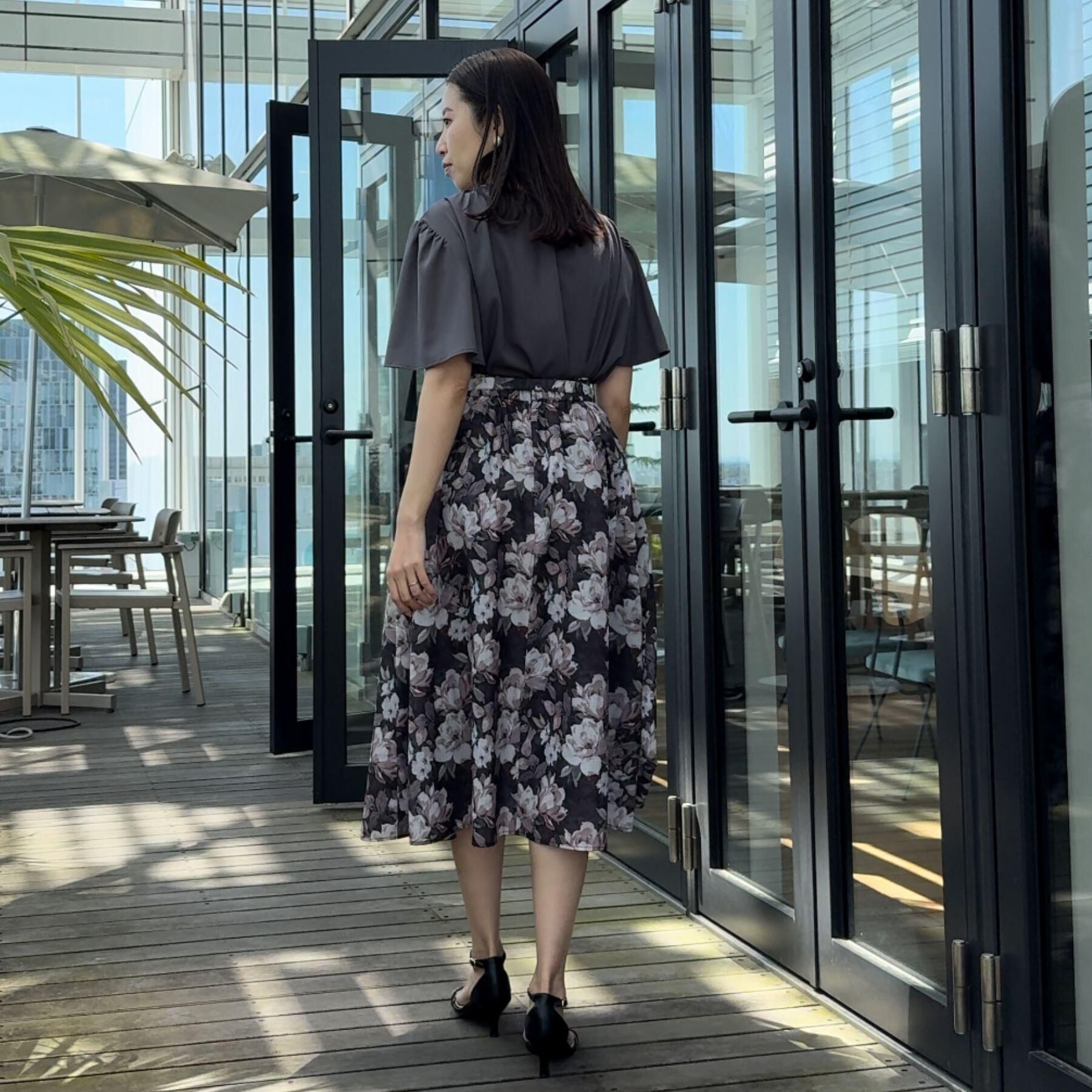 Couture broach「【二の腕カバー・通勤】シャーリングシアーブラウス」|シャツ・ブラウス|