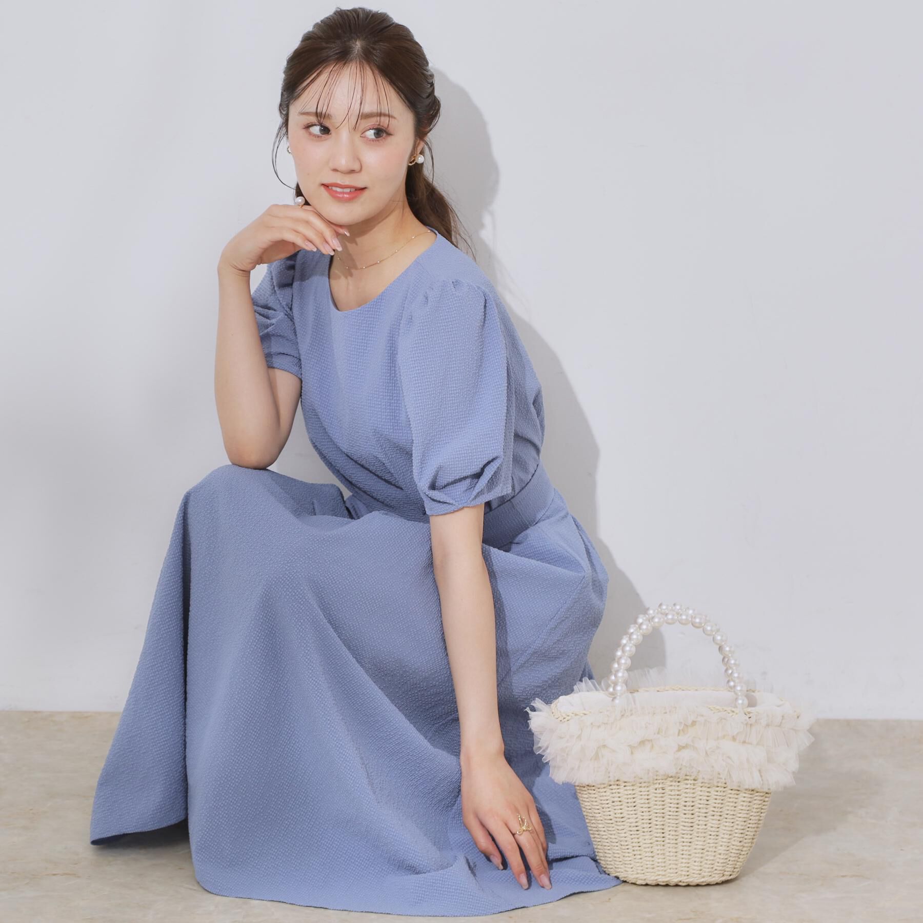 Couture broach「【細見え・キレイめ】サッカータックワンピース」|ワンピース|