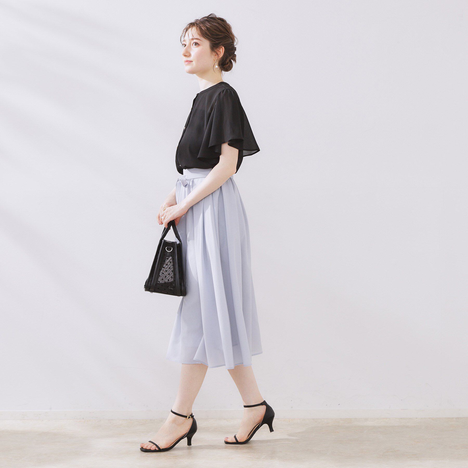 Couture broach「【キレイめ・通勤】前後2WAY楊柳フレアー袖ブラウス」|シャツ・ブラウス|