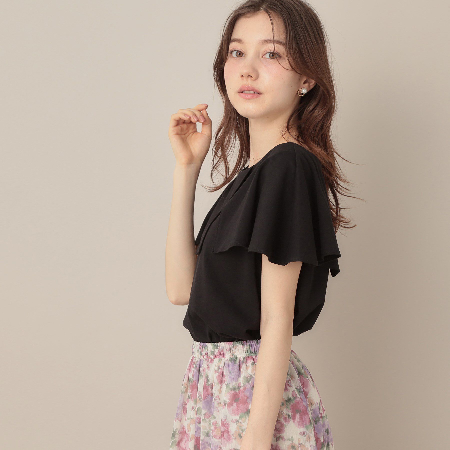 Couture broach「【マシンウォッシャブル・UVケア・接触冷感】2WAYケープデザインカットソー」|Tシャツ・カットソー|