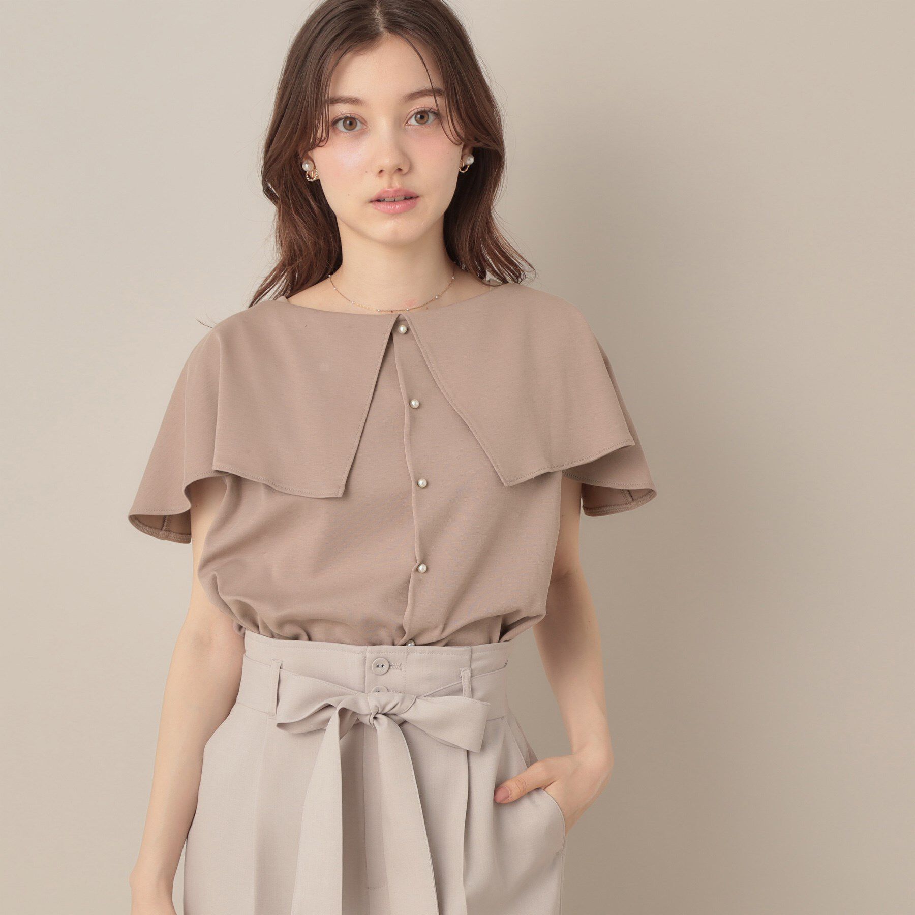 Couture broach「【マシンウォッシャブル・UVケア・接触冷感】2WAYケープデザインカットソー」|Tシャツ・カットソー|