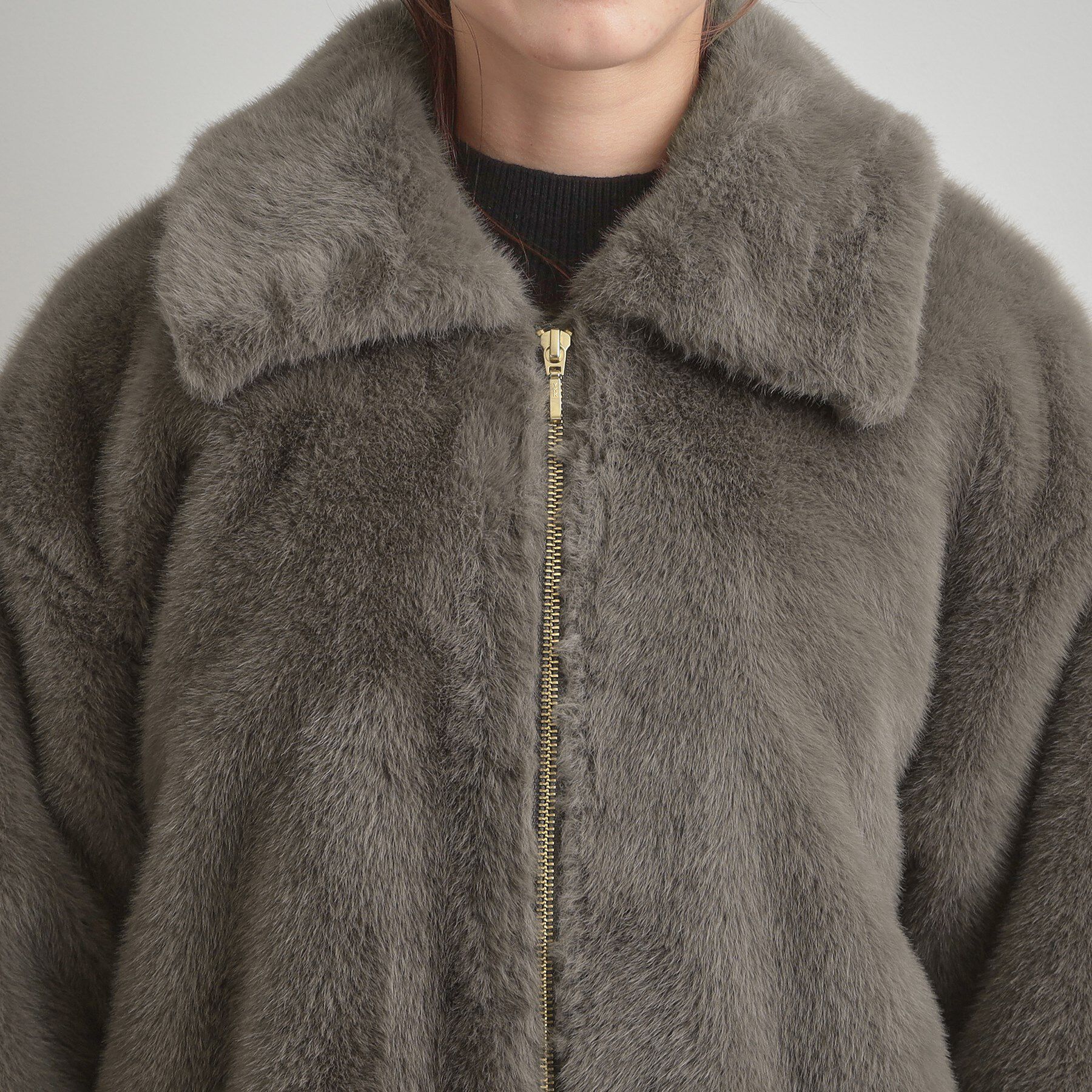 Couture broach「【ふわふわ・上品】ミンクフェイクファーアウター」|ブルゾン・スタジャン|