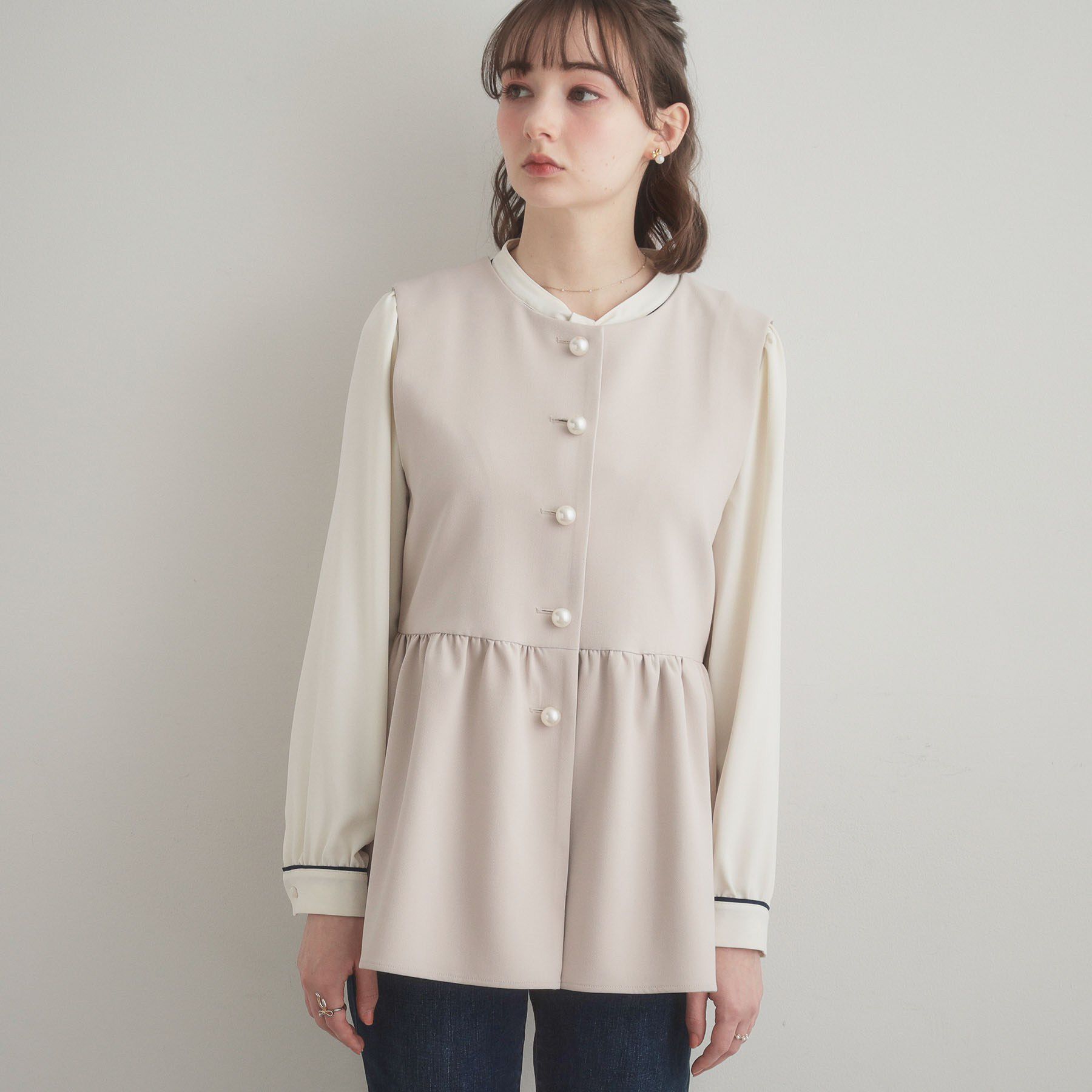 Couture broach「【ハレの日・通勤】TRダブルクロスジレ」|ベスト・ジレ|