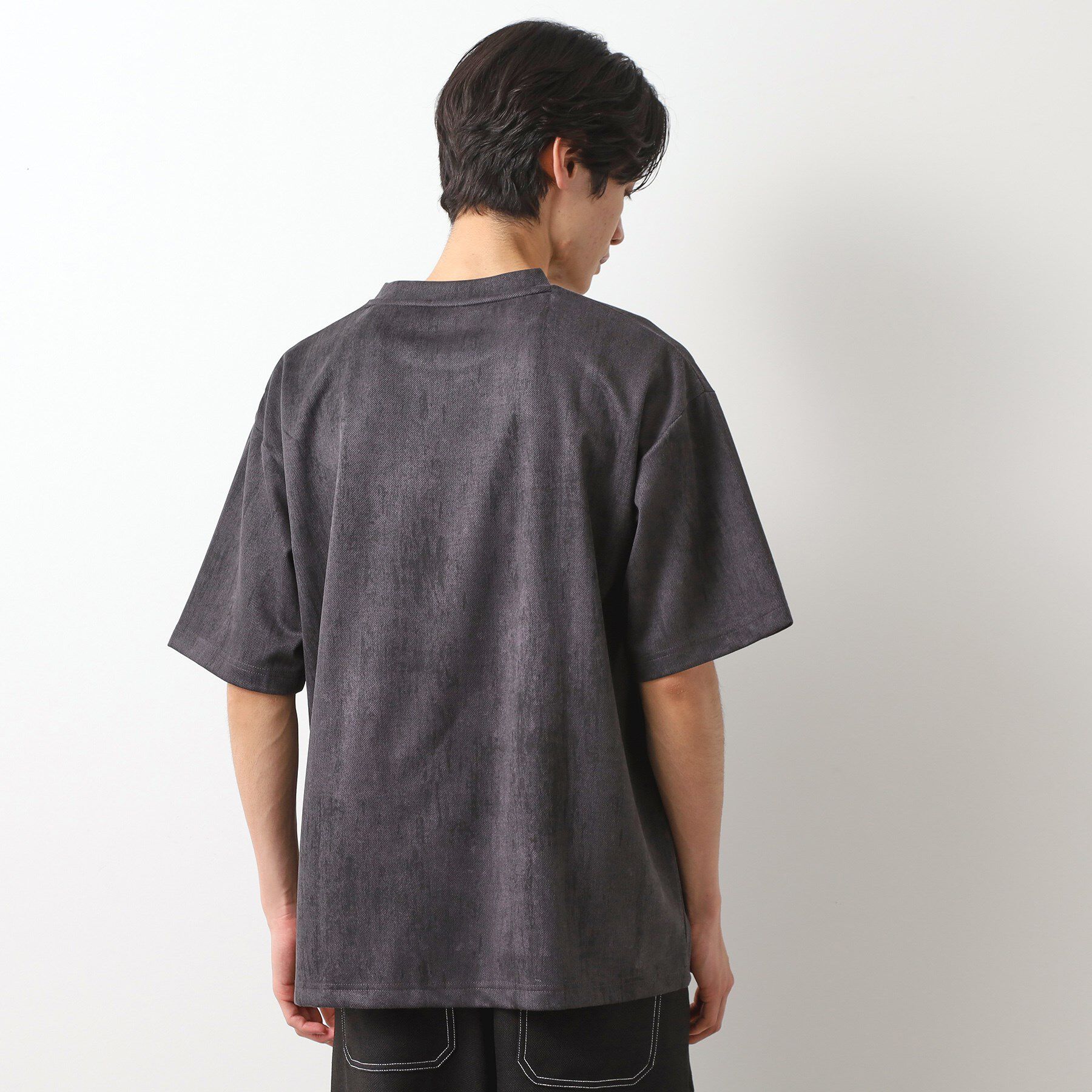 THE SHOP TK「スウェードプリント半袖Tシャツ　【オーバーサイズ/洗濯機OK】」|Tシャツ・カットソー|