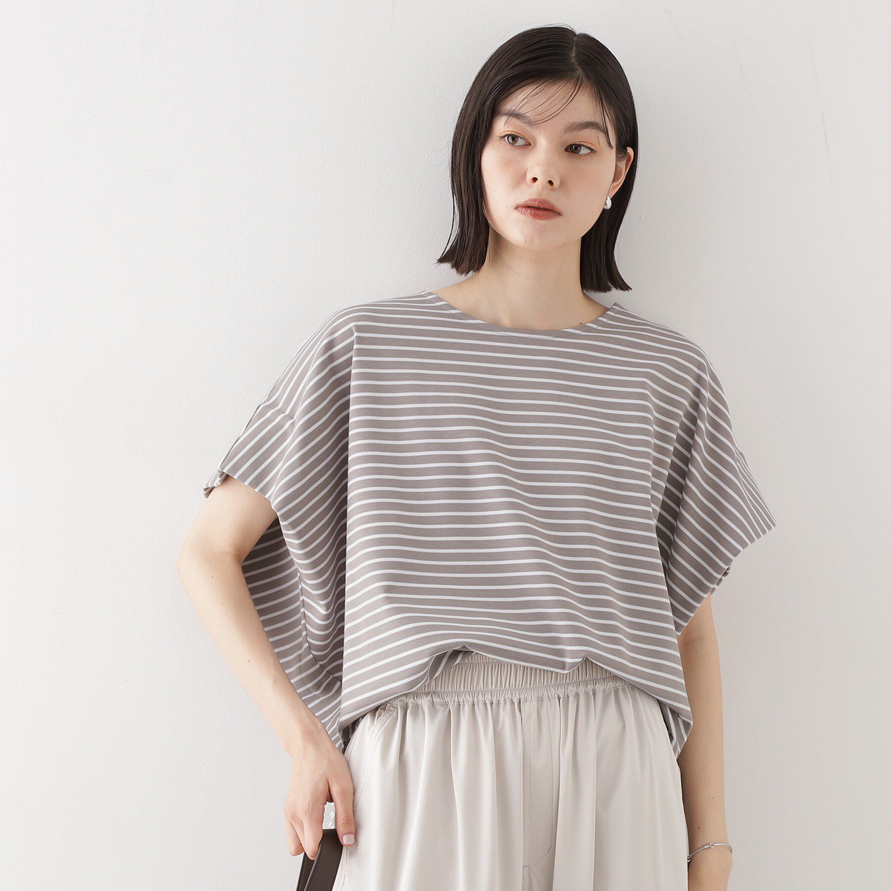 THE SHOP TK「ポンチボリュームプルオーバー【体型カバー/洗える/シワになりにくい】」|Tシャツ・カットソー|