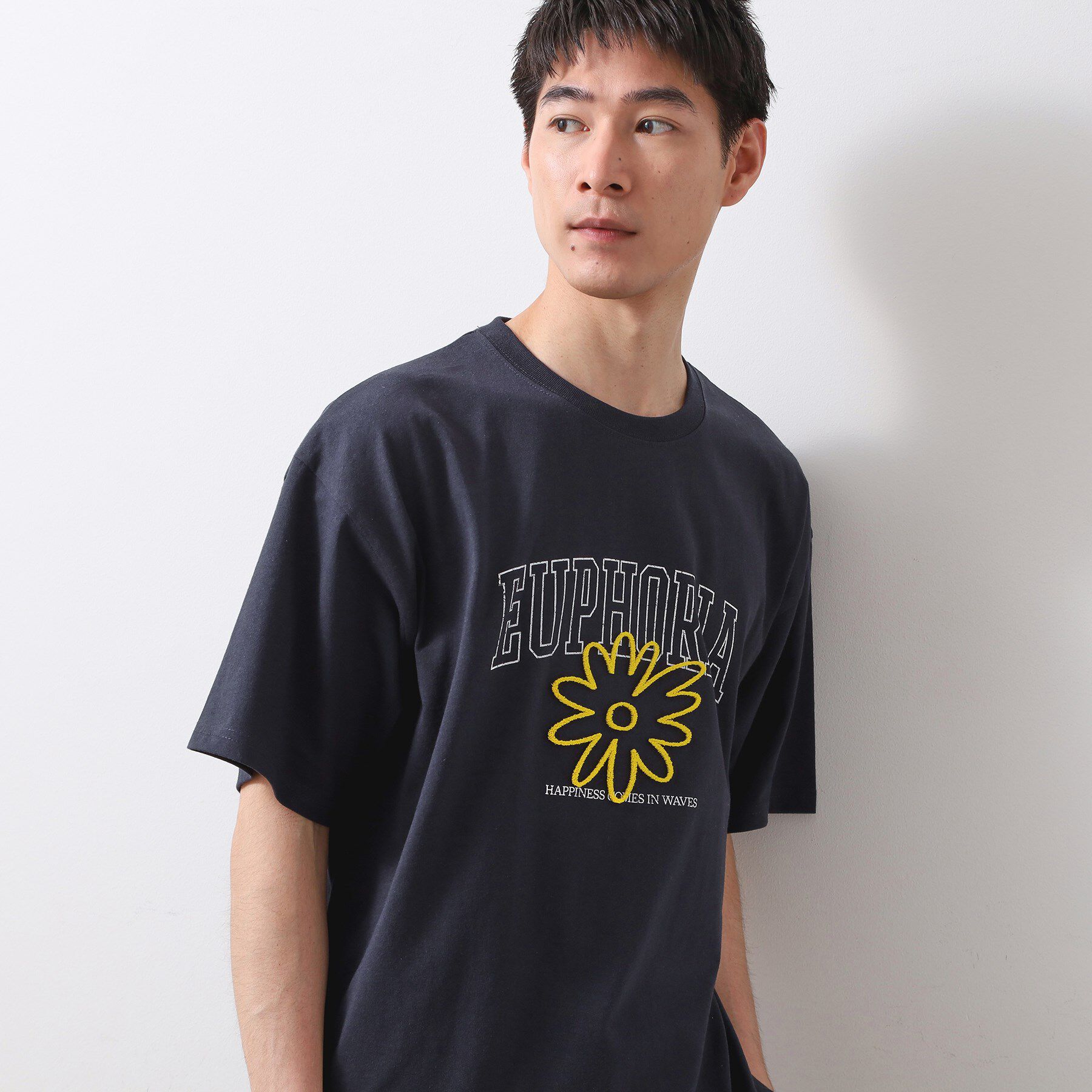 THE SHOP TK「刺繍ロゴ半袖Ｔシャツ　【洗濯機OK/ユニセックス】」|Tシャツ・カットソー|ネイビー(094)