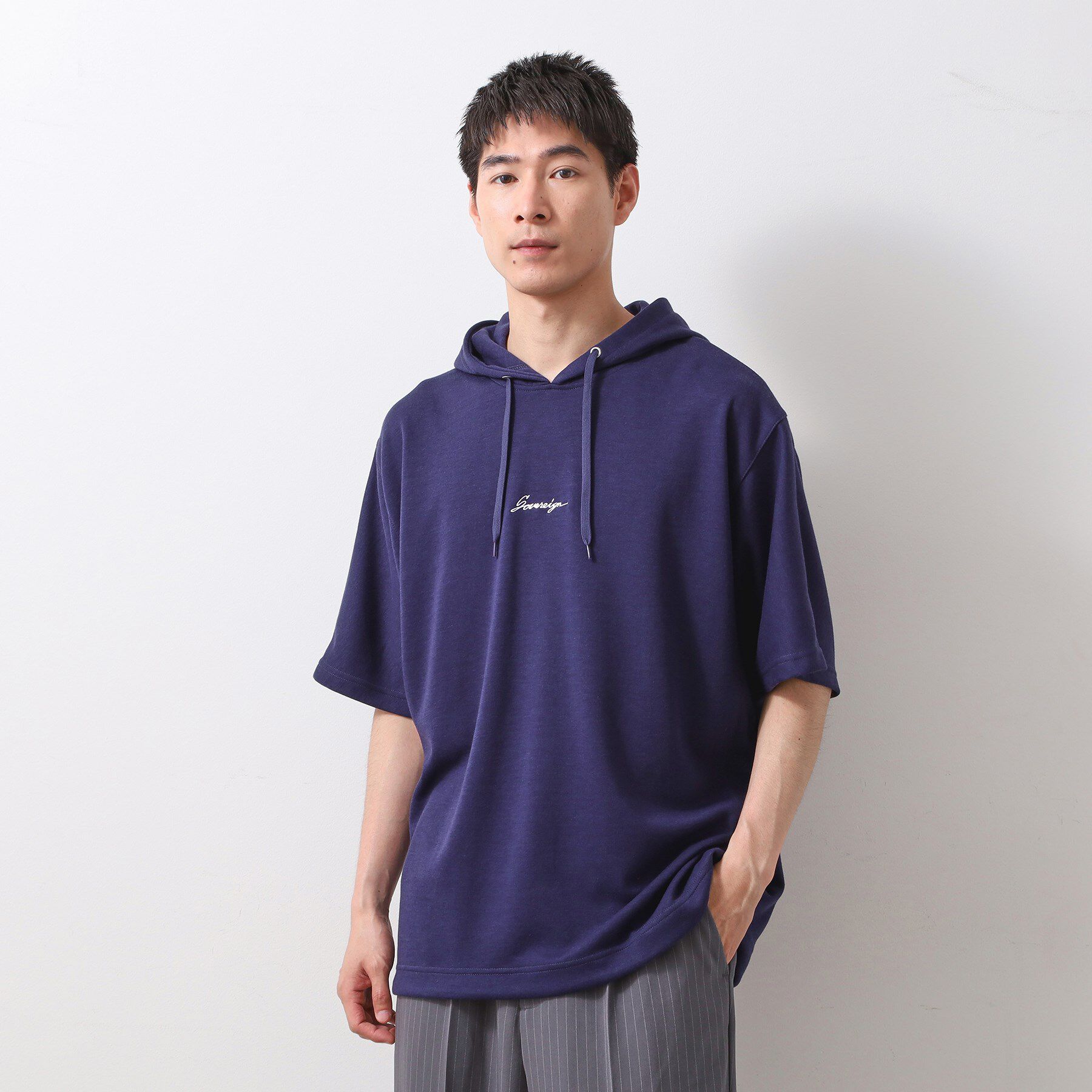 THE SHOP TK「ポンチ半袖パーカー　【洗濯機OK】」|パーカー|