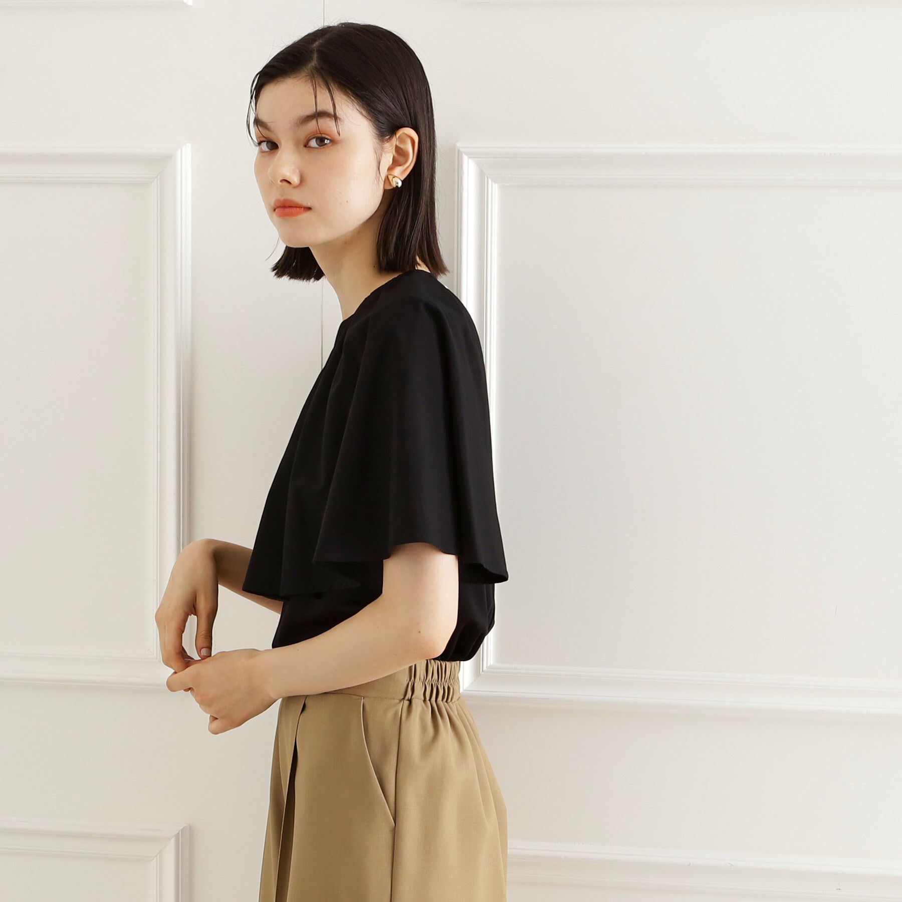 THE SHOP TK「アシメケープ風プルオーバー【接触冷感/洗濯機OK】」|Tシャツ・カットソー|