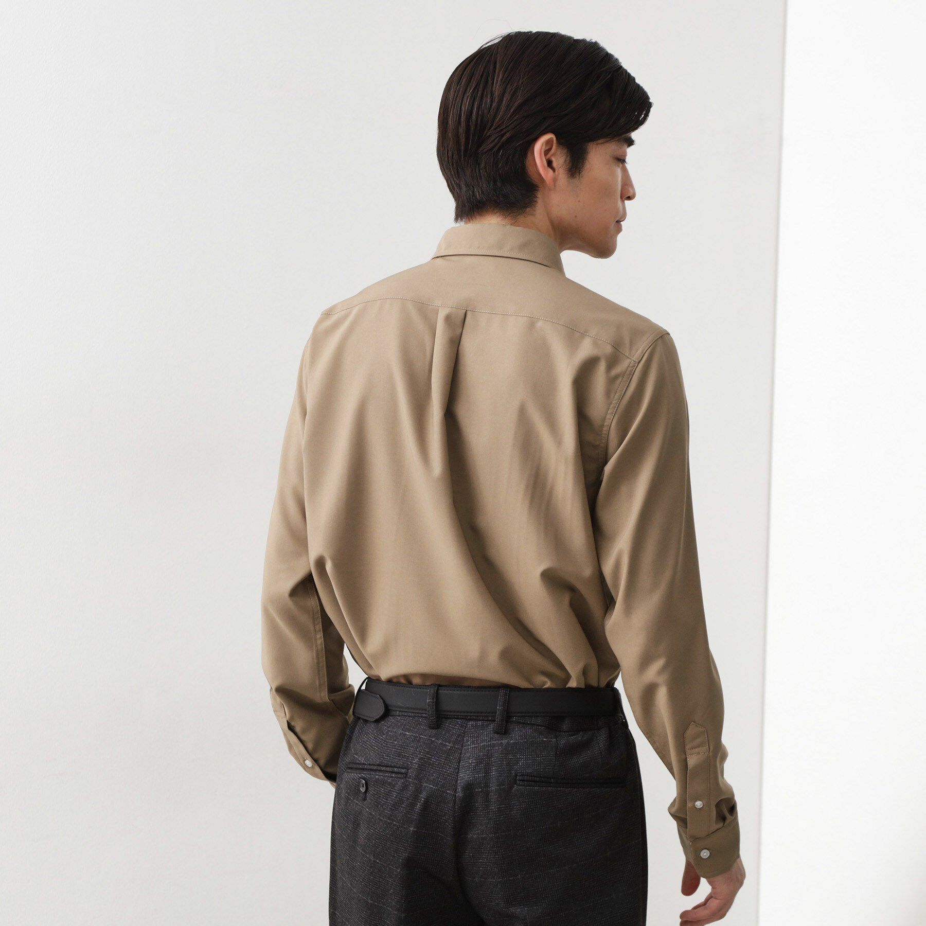 THE SHOP TK「スムースファイバー長袖シャツ 【吸水速乾/UVカット/軽量/イージーケア】」|シャツ・ブラウス|