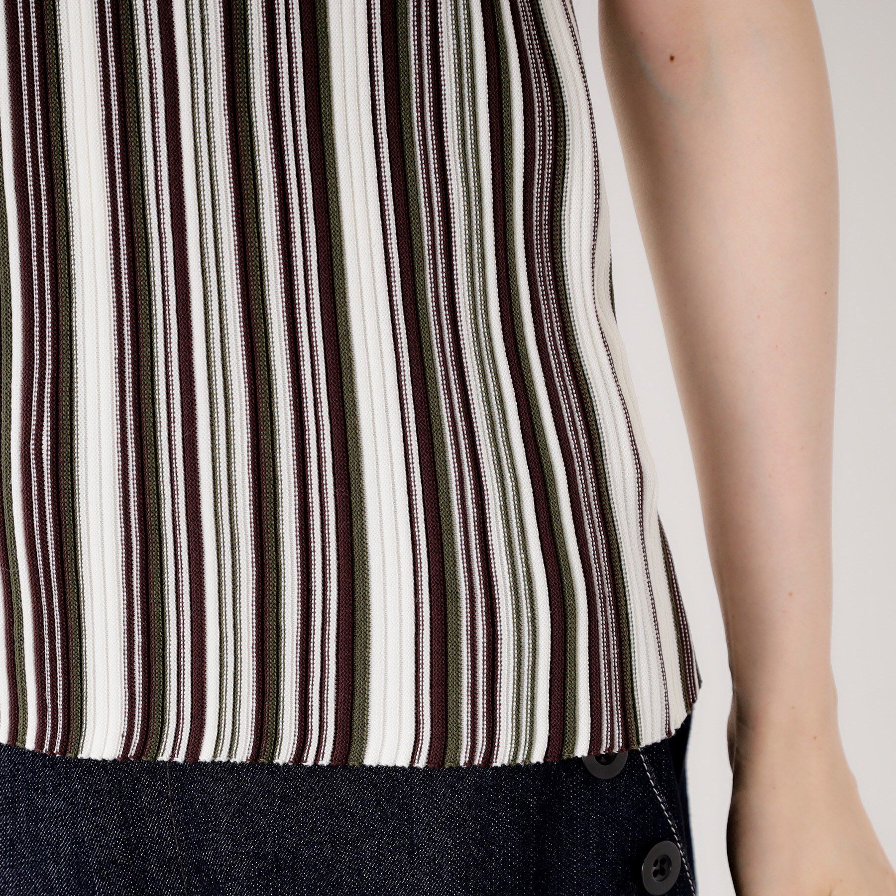 THE SHOP TK「ストライプ柄ニットタンク前後2WAY」|ニット・セーター|